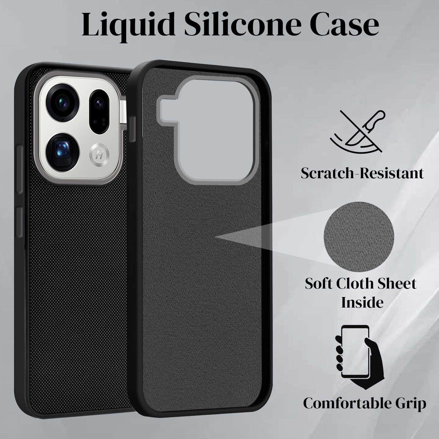 For Oppo Find X9 Pro Back Cover Case Rubberised (Textured Grip Design | Micro-Fiber Cloth Inside | Slim and Light Weight | Soft Touch and Feel)