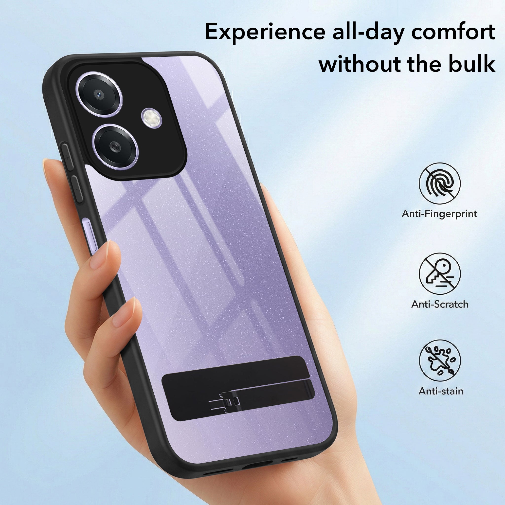 For Oppo A3X (4G/5G) | Oppo A3 5G Back Cover Case (Built-in Stand | Lifetime Anti Yellow | Kickstand Shockproof | Camera Protection | MagSafe Compatible)