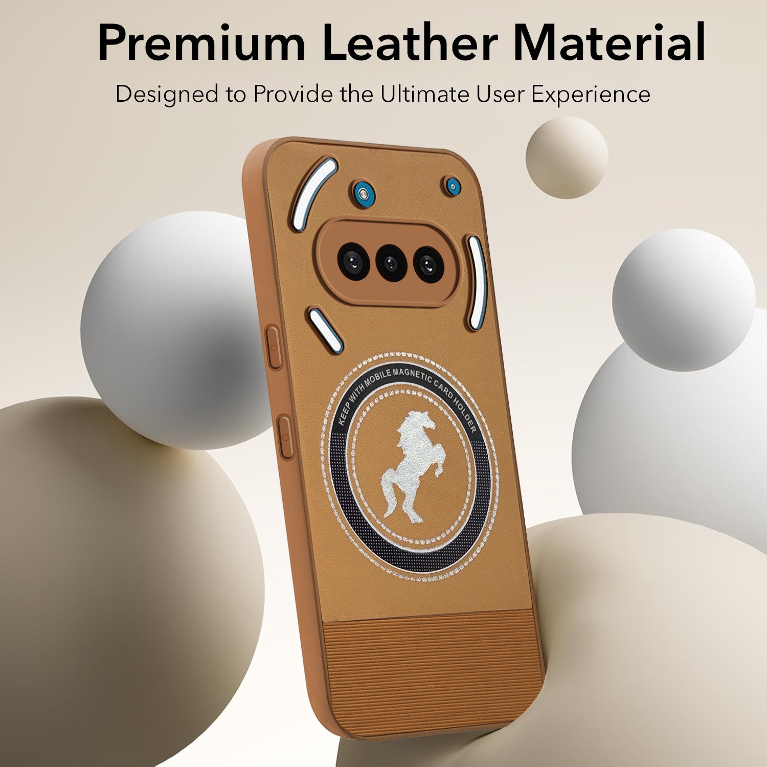 For Nothing Phone 3A 5G Back Cover Case PU Leather Finish (Professional Minimalist Texture | MagSafe Compatile | Camera Protection | Sleek Sober Formal)