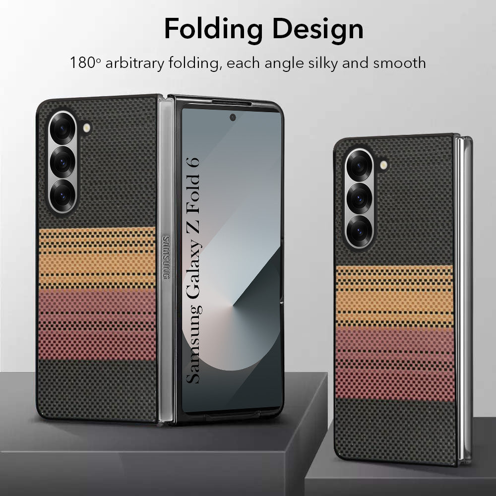 For Samsung Galaxy Z Fold 6 5G Back Flip Case Cover (Craft Printed Design | Hybrid Texture | Inside Microfiber Cloth)