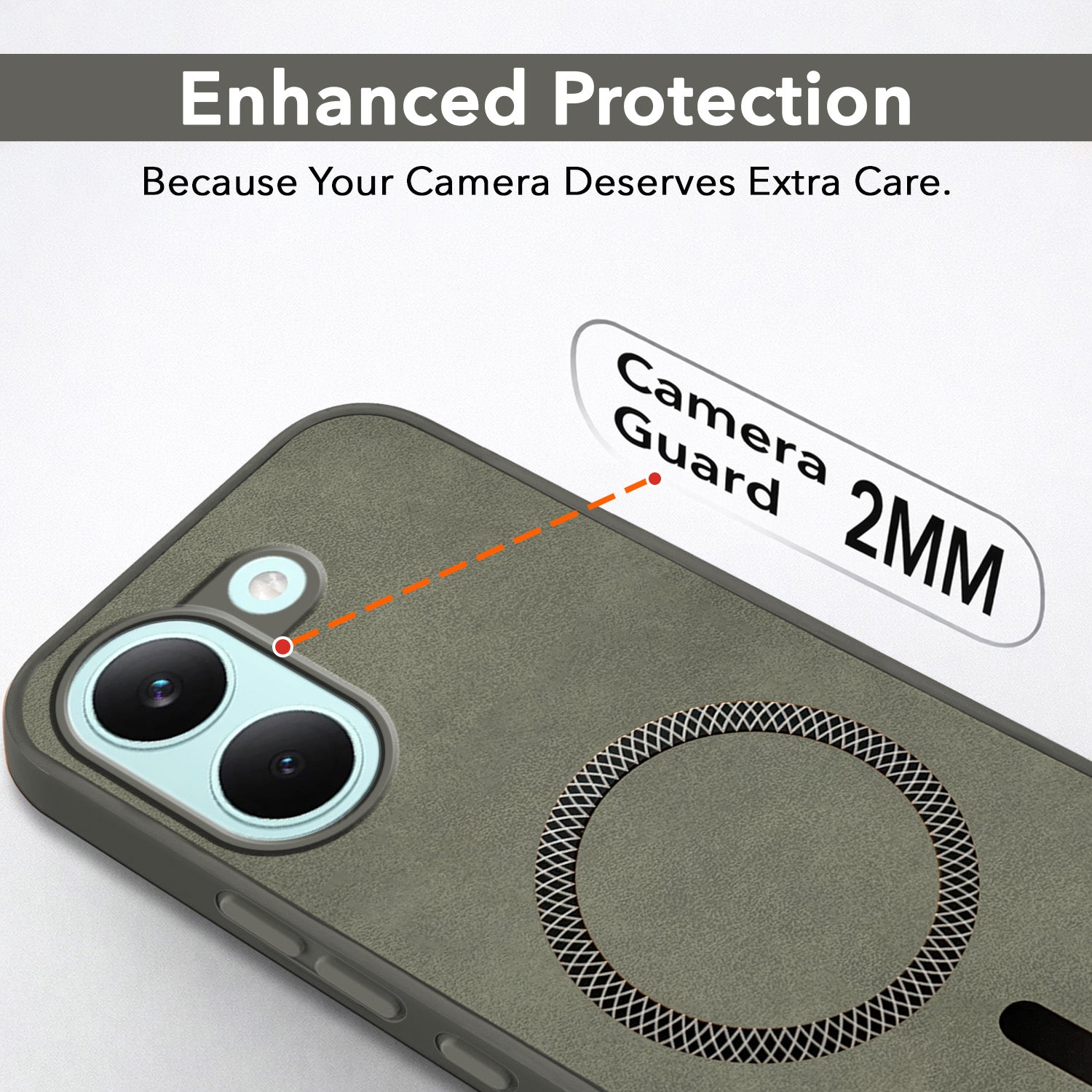 For Poco X8 Pro Back Cover Case Leather Finish (MagSafe Compatible Wireless Charging | Soft Touch | Camera Bump Protection)