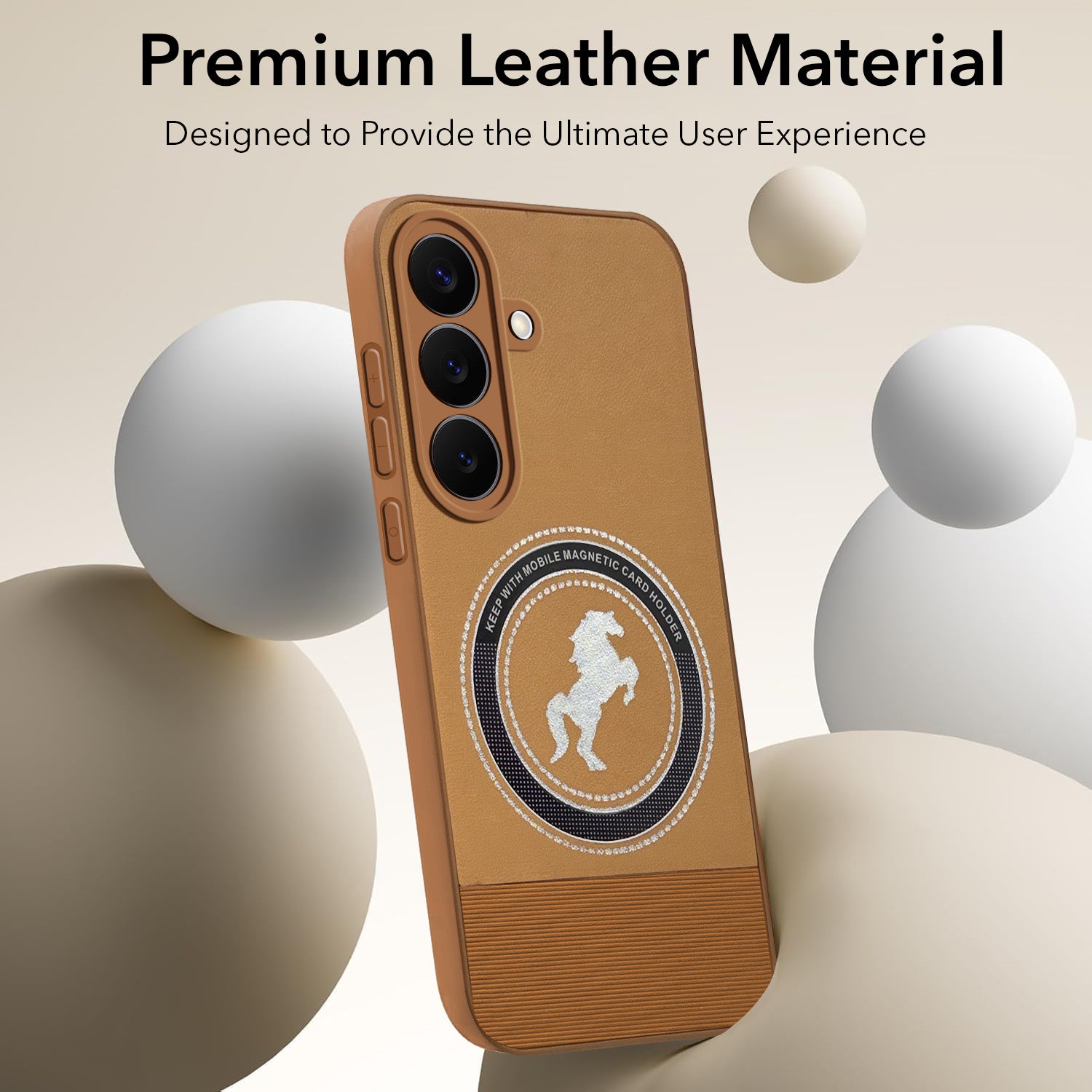 For Samsung Galaxy S26 5G Back Cover Case PU Leather Finish (Professional Minimalist Texture | MagSafe Compatile | Camera Protection | Sleek Sober Formal)