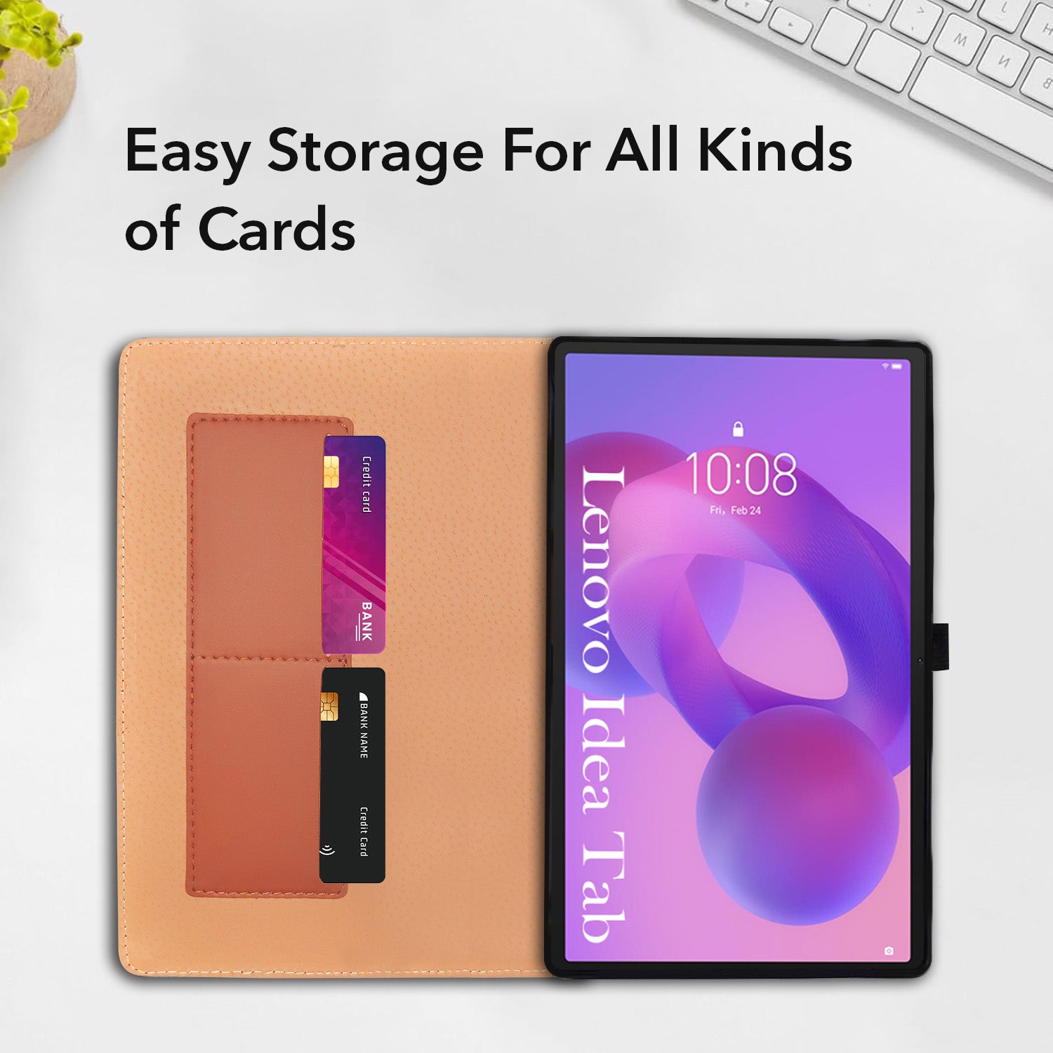 For Lenovo Idea Tab 11 Inch TB336FU/TB336ZU Flip Cover Folio Cover (PU Leather | Multi-Angle Smart Stand | Card Storage Slots | Silicone Back Pouch)