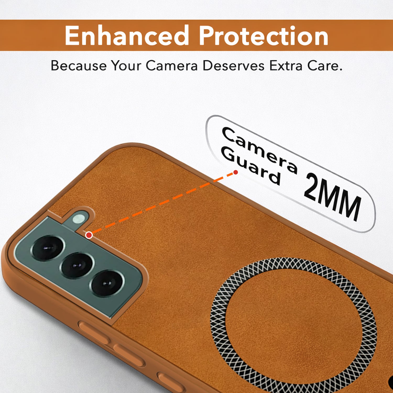 For Samsung Galaxy S22 Plus 5G Back Cover Case Leather Finish (MagSafe Compatible Wireless Charging | Soft Touch | Camera Bump Protection)