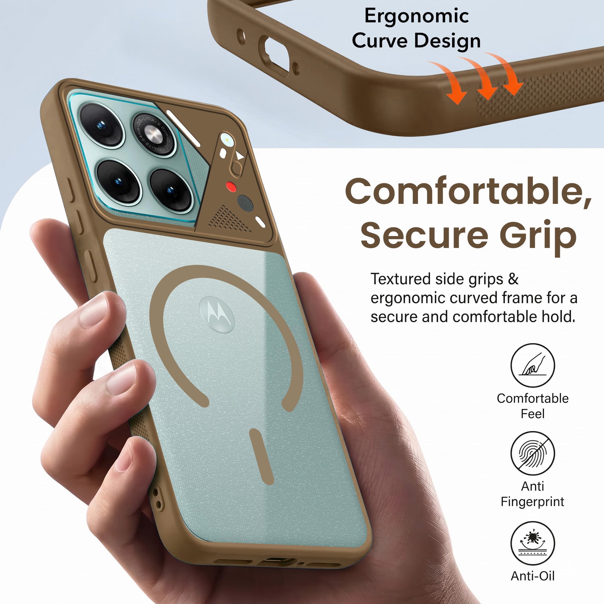 For Motorola Moto Edge 70 Fusion Back Cover Case Lifetime Anti-Yellow Clear (Camera Protection | Side Grip | Wireless MagSafe Compatible)