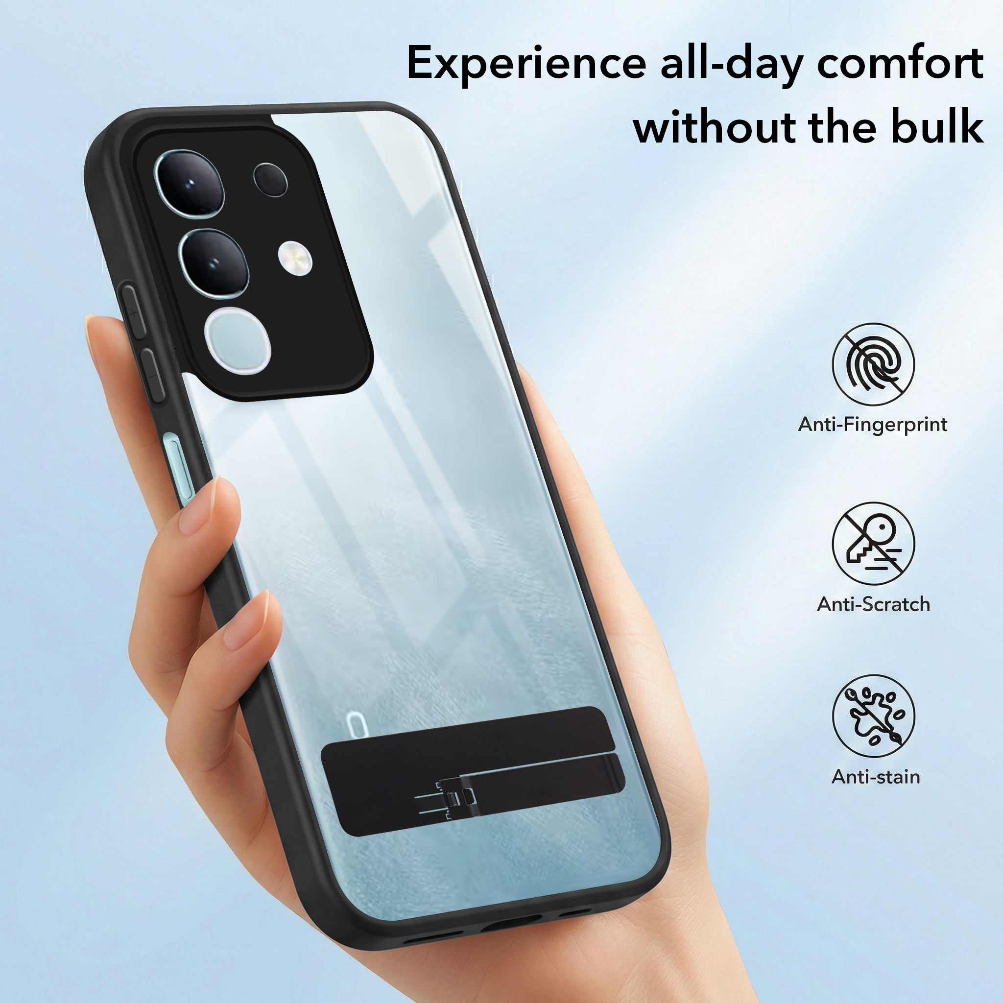 For Vivo T4x | Vivo Y31 Pro Back Cover Case (Built-in Stand | Lifetime Anti Yellow | Kickstand Shockproof | Camera Protection | MagSafe Compatible)