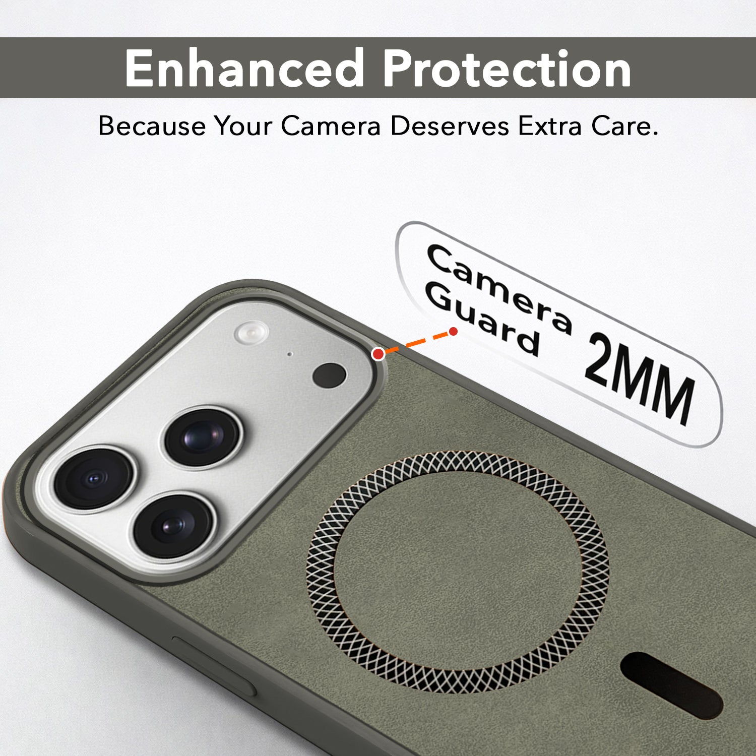 For Apple iPhone 17 Pro Back Cover Case Leather Finish (MagSafe Compatible Wireless Charging | Soft Touch | Camera Bump Protection)