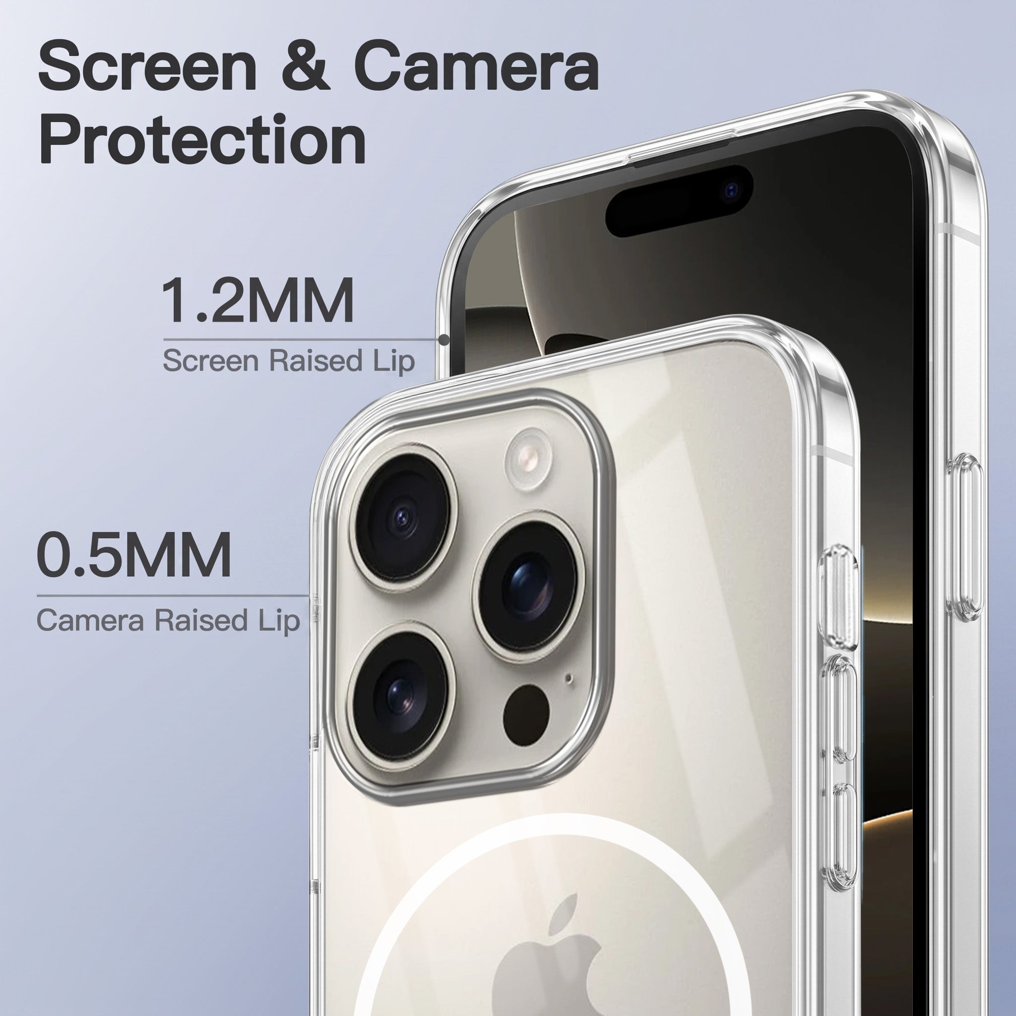 For iPhone 16 Pro Max Back Case Cover Crystal Anti Yellow (Unbreakable PC | MagSafe Wireless Charging Support |Camera Protection Bump)