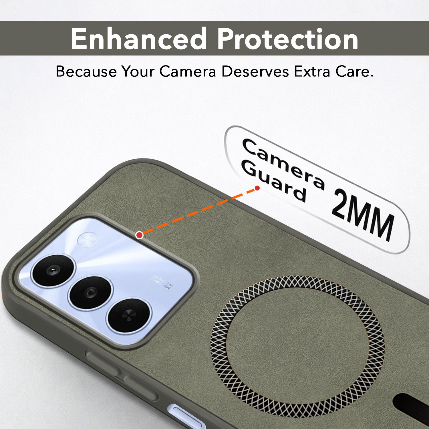 For Realme C83 5G Back Cover Case Leather Finish (MagSafe Compatible Wireless Charging | Soft Touch | Camera Bump Protection)