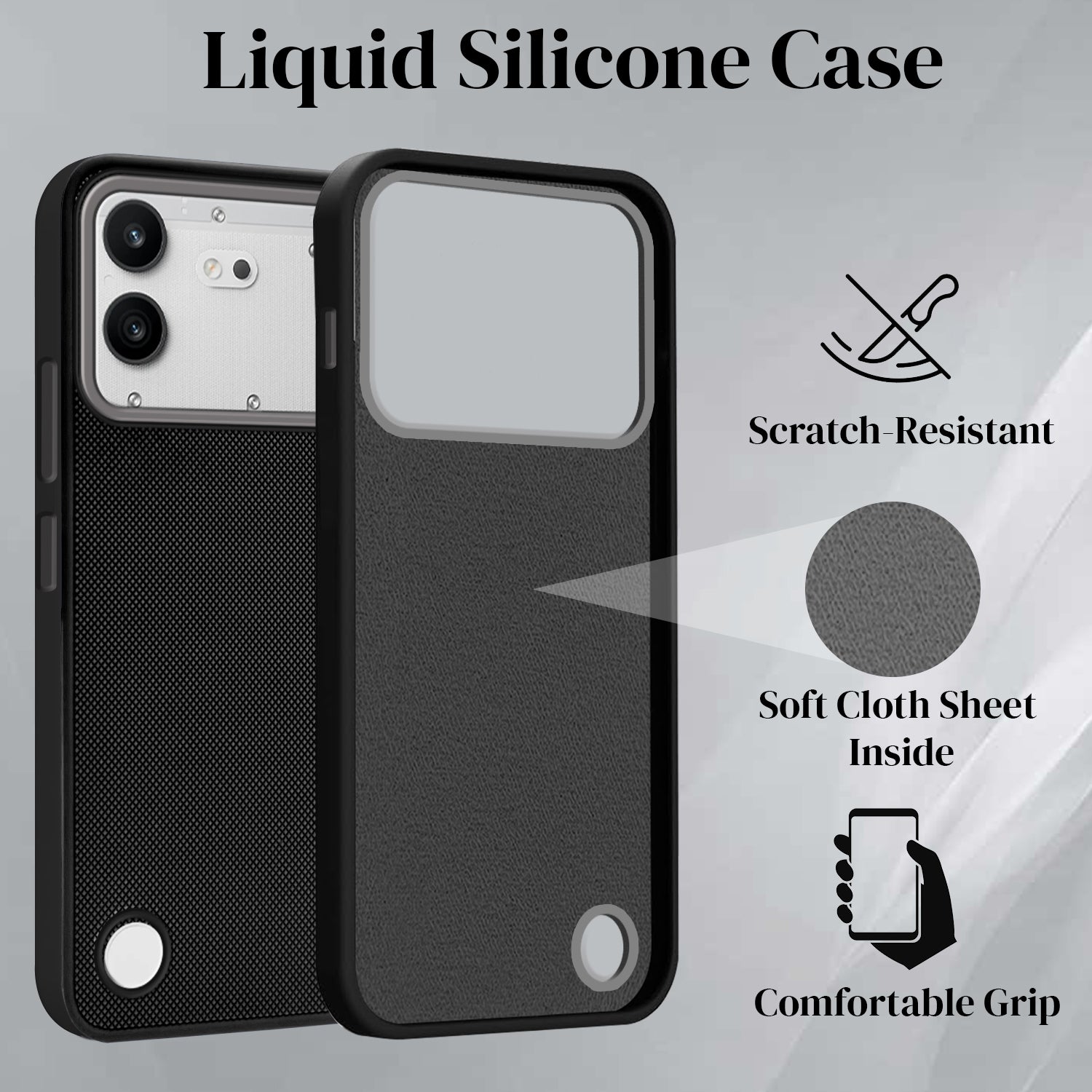 For Nothing Phone 4B 5G Back Cover Case Rubberised (Textured Grip Design| Micro-Fiber Cloth Inside | Slim and Light Weight | Soft Touch and Feel)