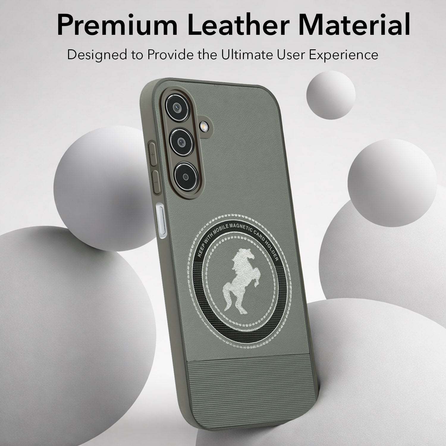For Samsung Galaxy M35 5G Back Cover Case PU Leather Finish (Professional Minimalist Texture | MagSafe Compatile | Camera Protection | Sleek Sober Formal)