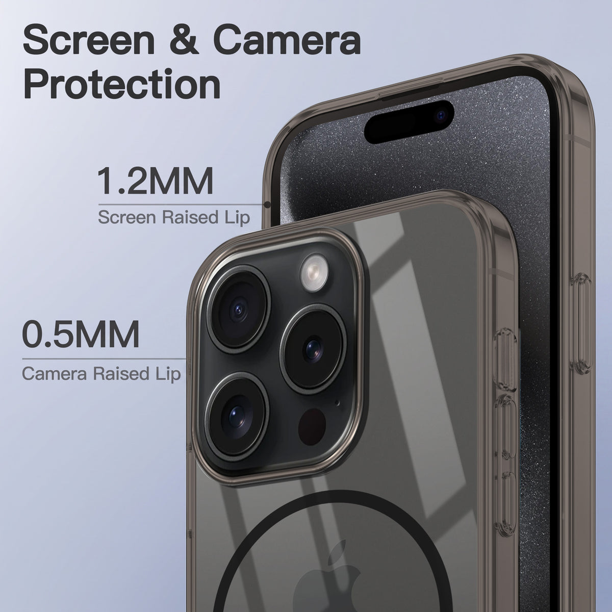 For Apple iPhone 15 Pro Max Back Case Cover Crystal Anti Yellow (Unbreakable PC | MagSafe Wireless Charging Support |Camera Protection Bump)