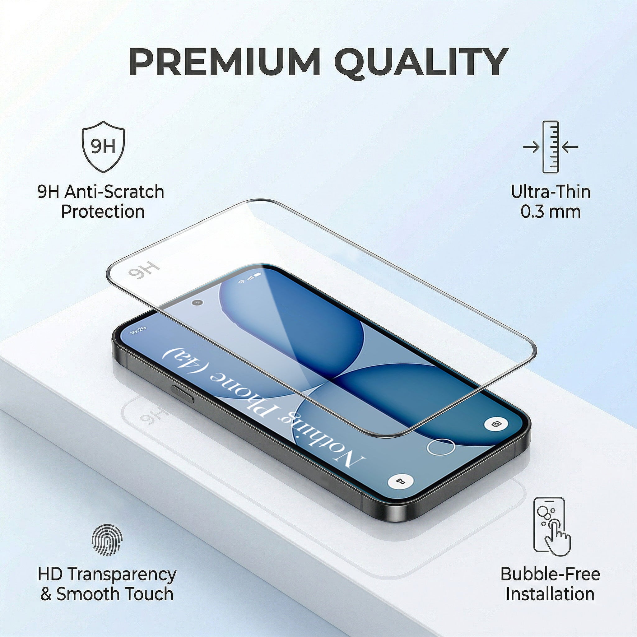 For Nothing Phone 4A 5G Combo with Back Cover and 9H Tempered Glass (Lifetime Anti-Yellow | Crystal Clear Shockproof | Oleophobic Coating Screen Glass)