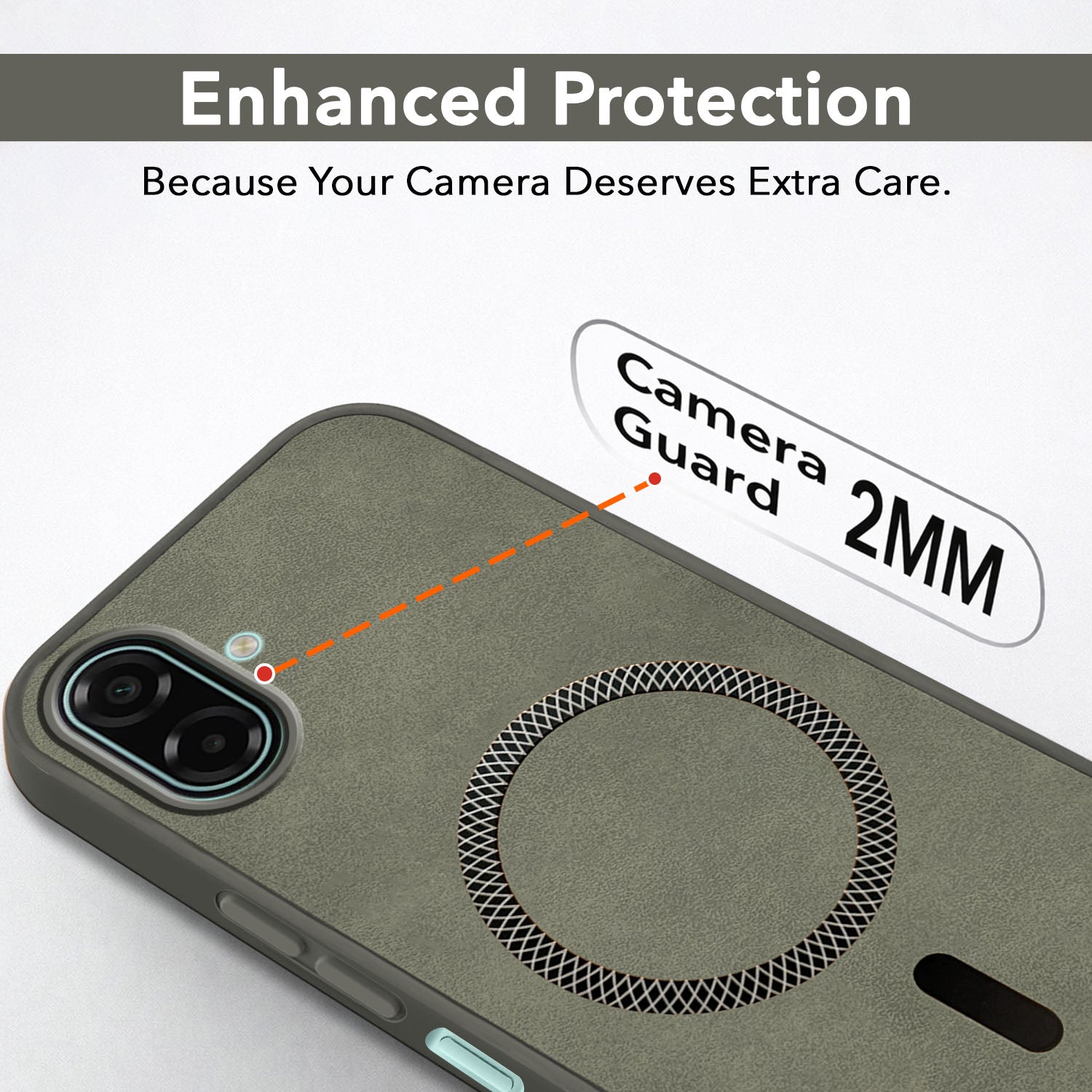 For Samsung Galaxy A07 5G | F70e 5G Back Cover Case Leather Finish (MagSafe Compatible Wireless Charging | Soft Touch | Camera Bump Protection)