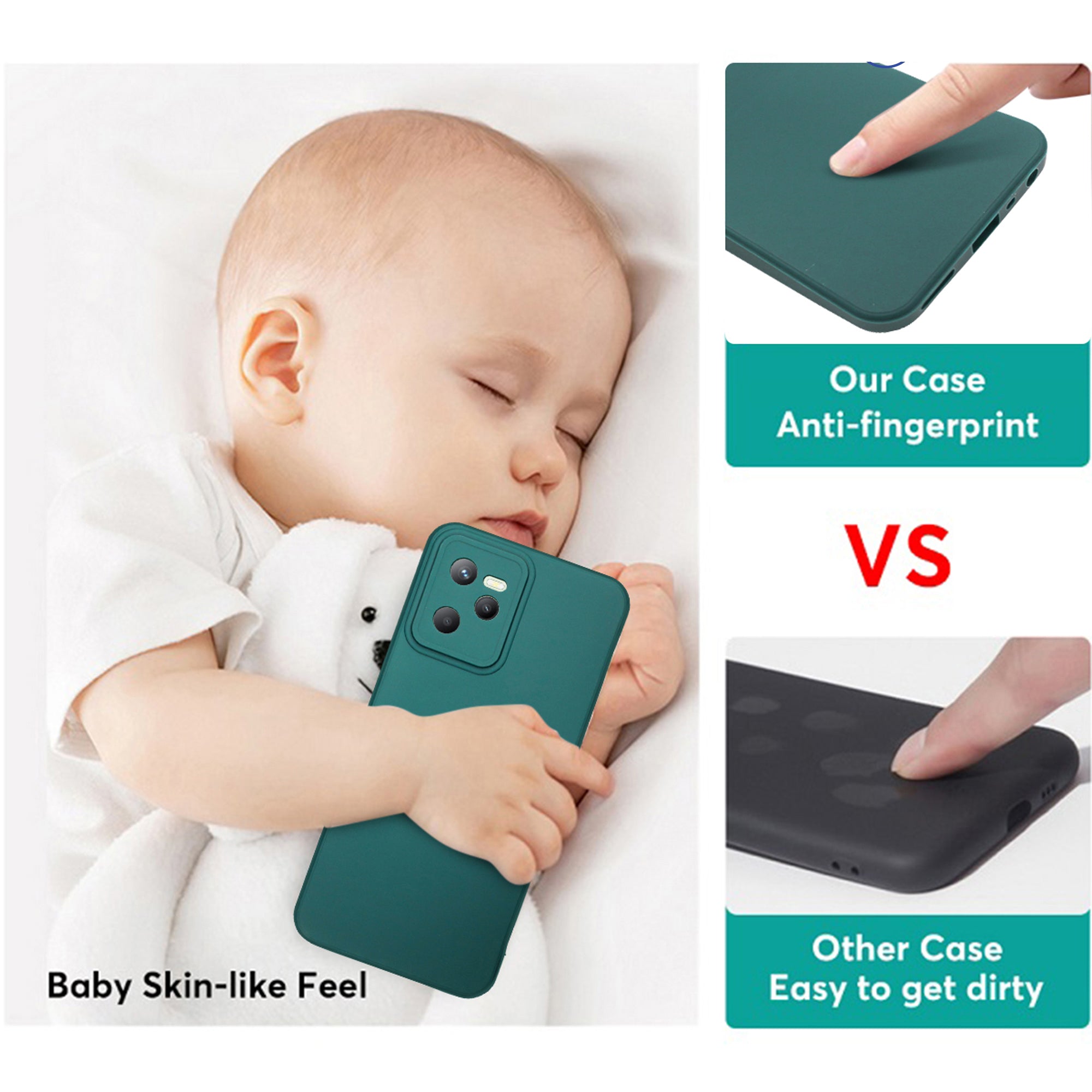 For Vivo V60 | Vivo T4 Pro Back Cover Case (Matte Finish Silicone with Inside Fiber cloth)