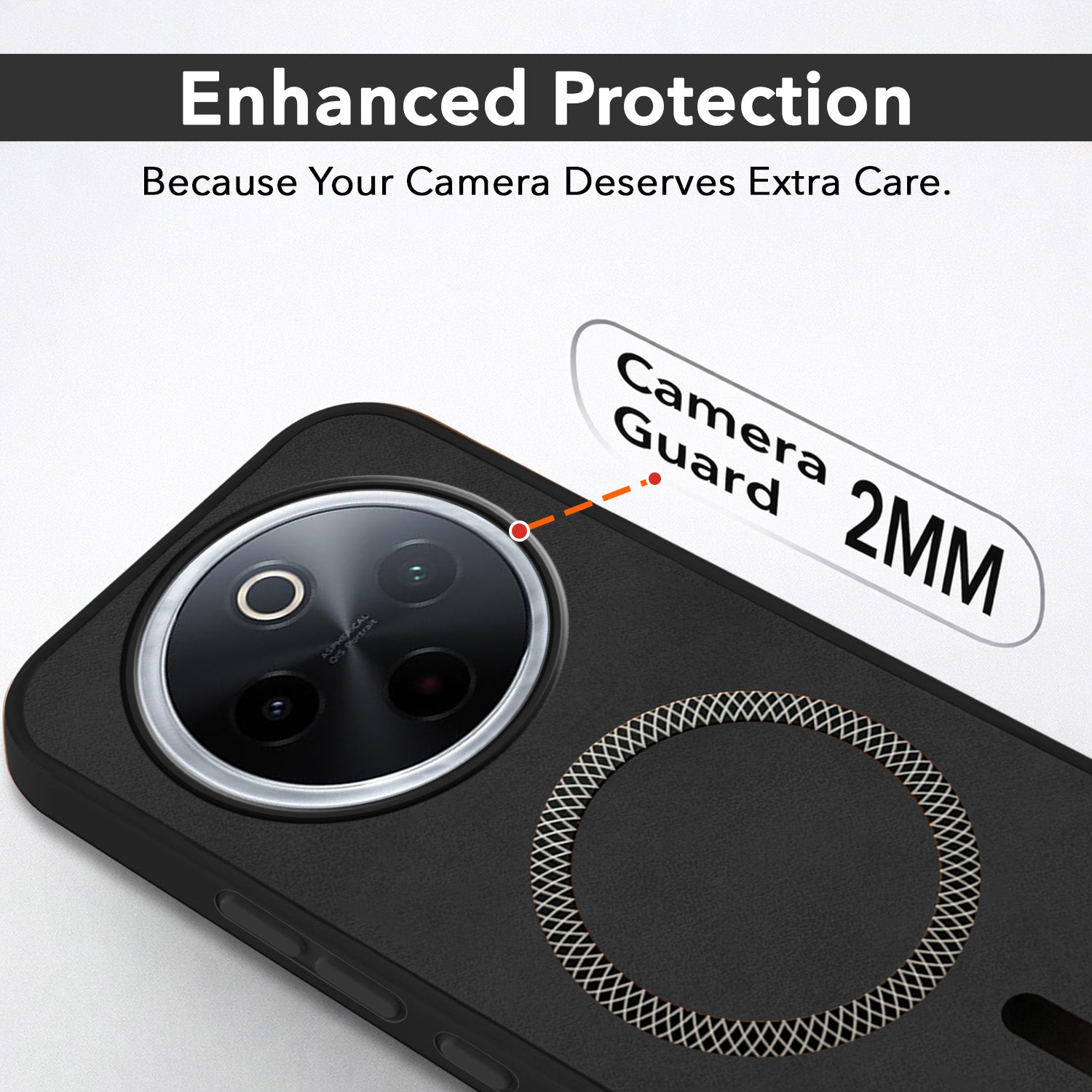 For Vivo iQOO Z10 Back Cover Case Leather Finish (MagSafe Compatible Wireless Charging | Soft Touch | Camera Bump Protection)