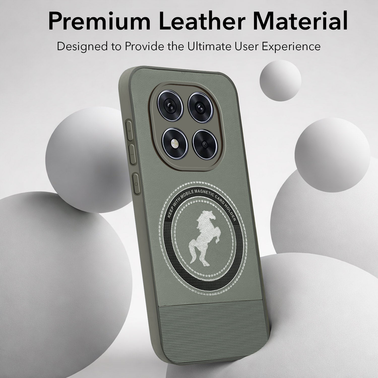 For Xiaomi Poco X7 Back Cover Case PU Leather Finish (Professional Minimalist Texture | MagSafe Compatile | Camera Protection | Sleek Sober Formal)