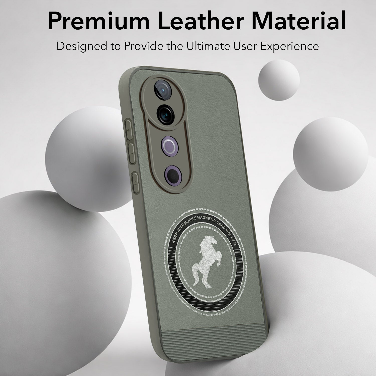 For Vivo V40 | Vivo V40 Pro 5G Back Cover Case PU Leather Finish (Professional Minimalist Texture | MagSafe Compatile | Camera Protection | Sleek Sober Formal)