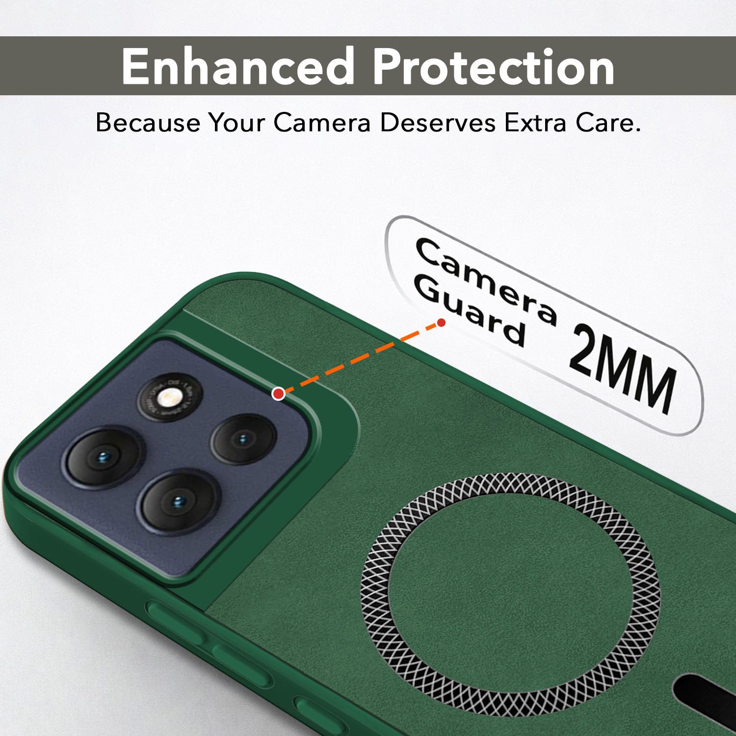 For Motorola Moto G86 Power Back Cover Case Leather Finish (MagSafe Compatible Wireless Charging | Soft Touch | Camera Bump Protection)