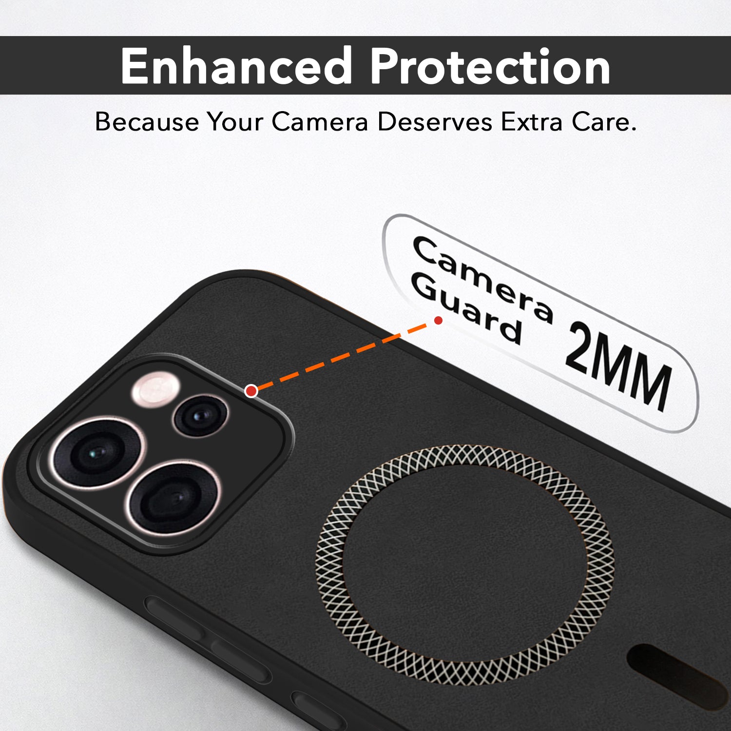 For Oppo Reno15 Pro Mini 5G | Oppo Reno 15 Pro Mini 5G Back Cover Case  Leather Finish  (MagSafe Compatible Wireless Charging | Soft Touch | Camera Bump Protection)