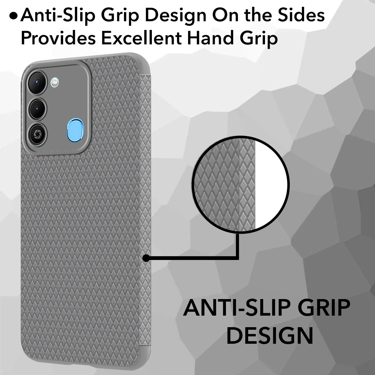 For Tecno Spark 9 Back Cover Case (Liquid Silicone | Side Grip | Camera Protection)