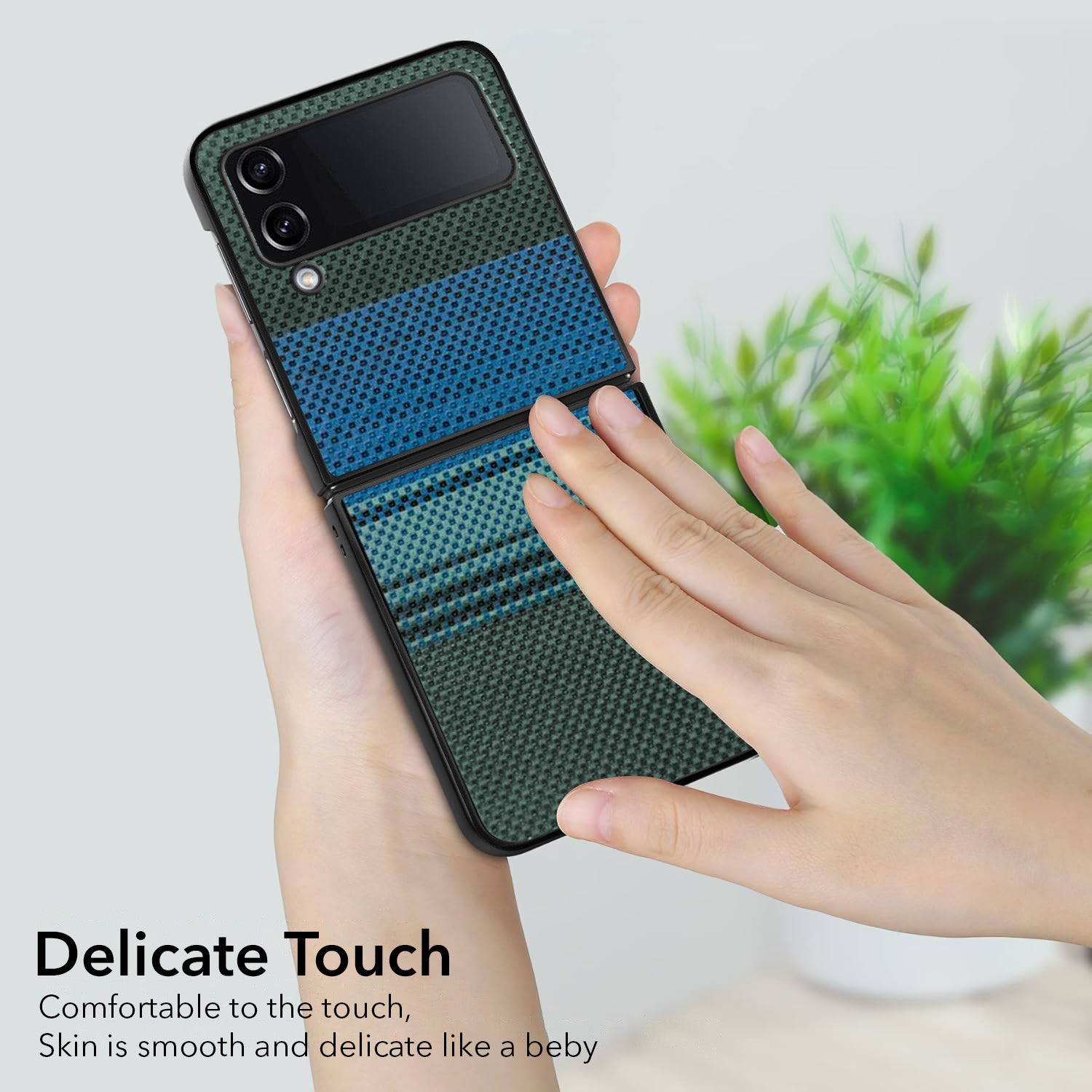 For Samsung Galaxy Z Flip 4 5G Back Flip Case Cover (Craft Printed Design | Hybrid Texture | Inside Microfiber Cloth)