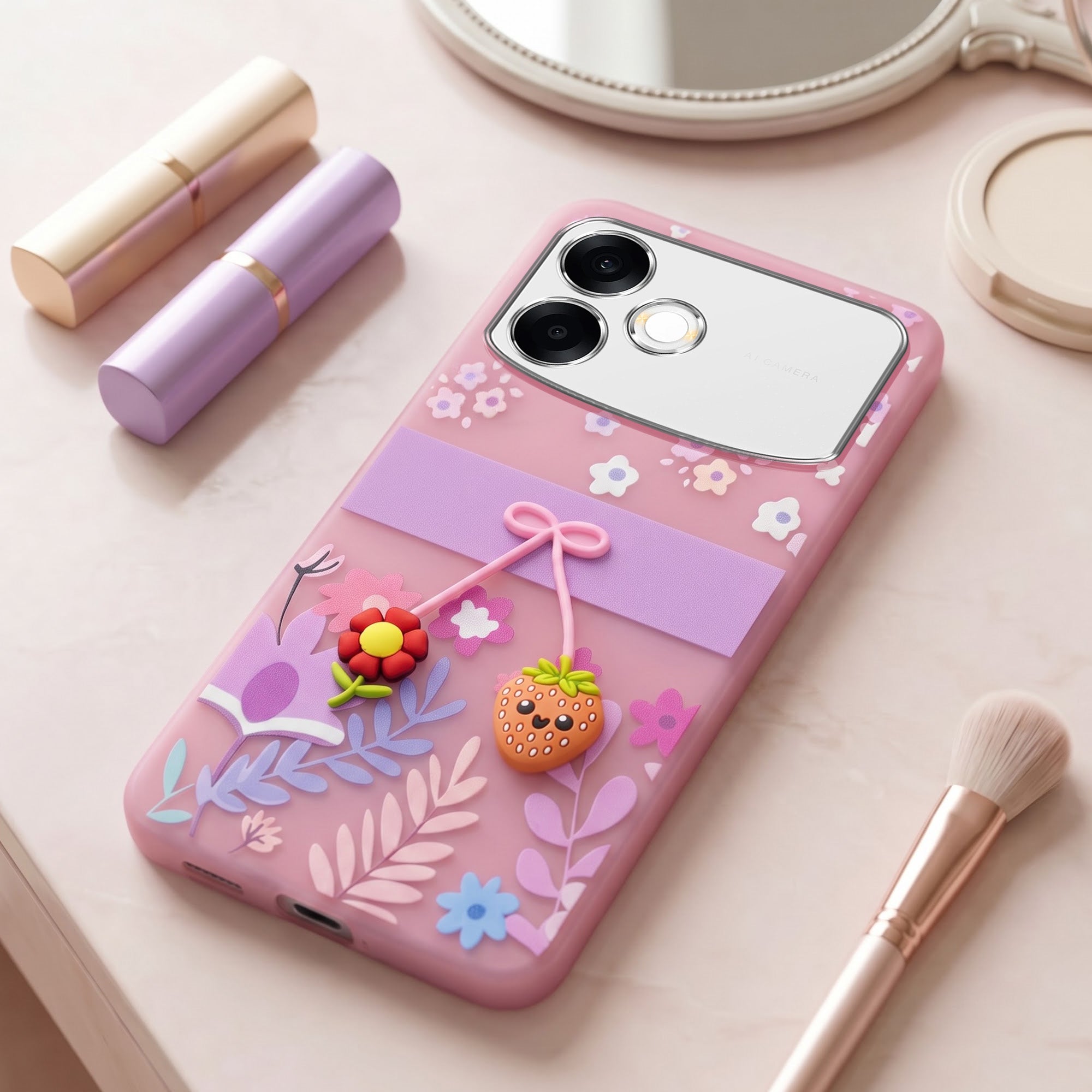 For Oppo F33 Pro 5G Back Cover Case (3D Cute Cartoons | Hard Back Side Soft | Matte Premium Finish | HD Printing)