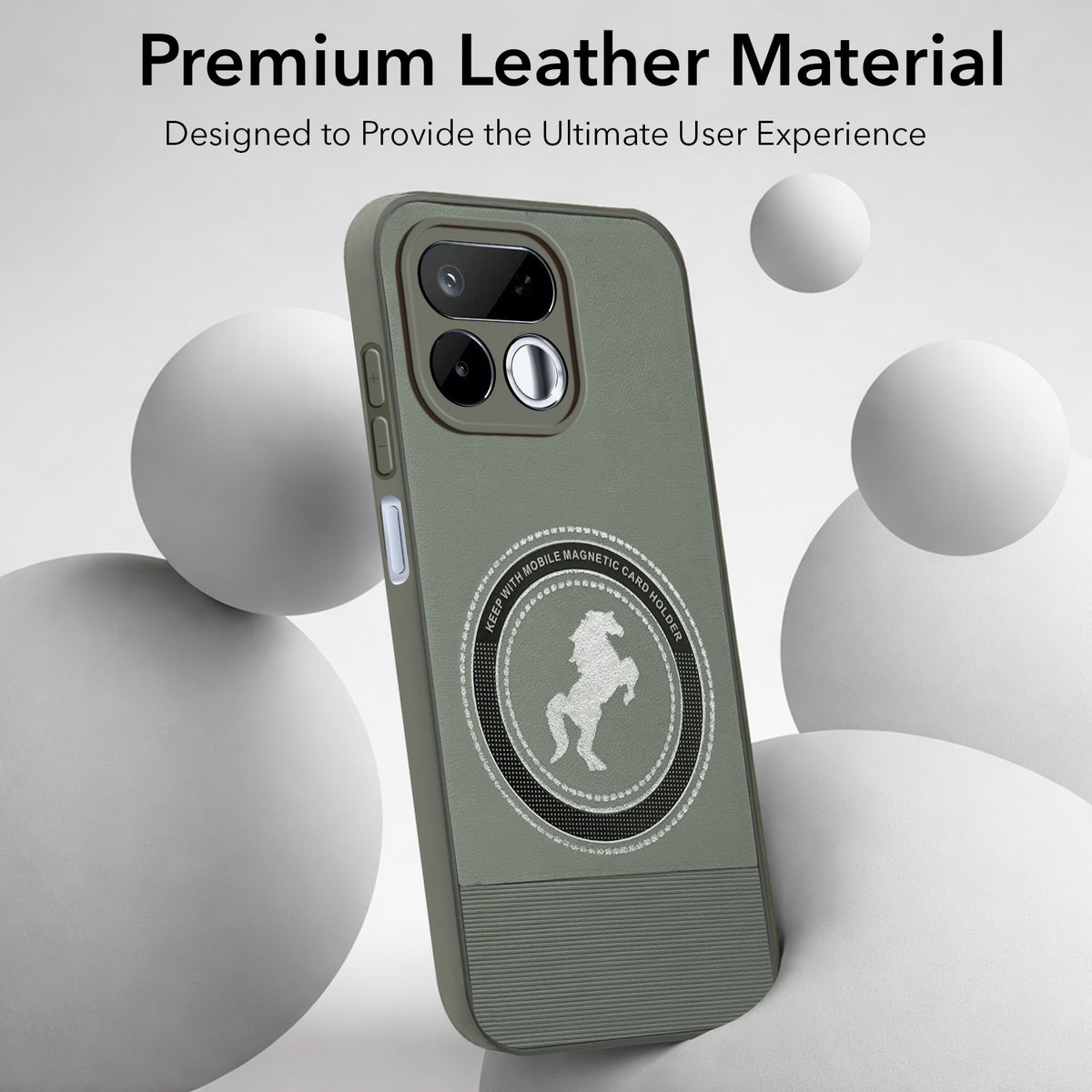 For Realme 16T 5G Back Cover Case PU Leather Finish (Professional Minimalist Texture | MagSafe Compatile | Camera Protection | Sleek Sober Formal)