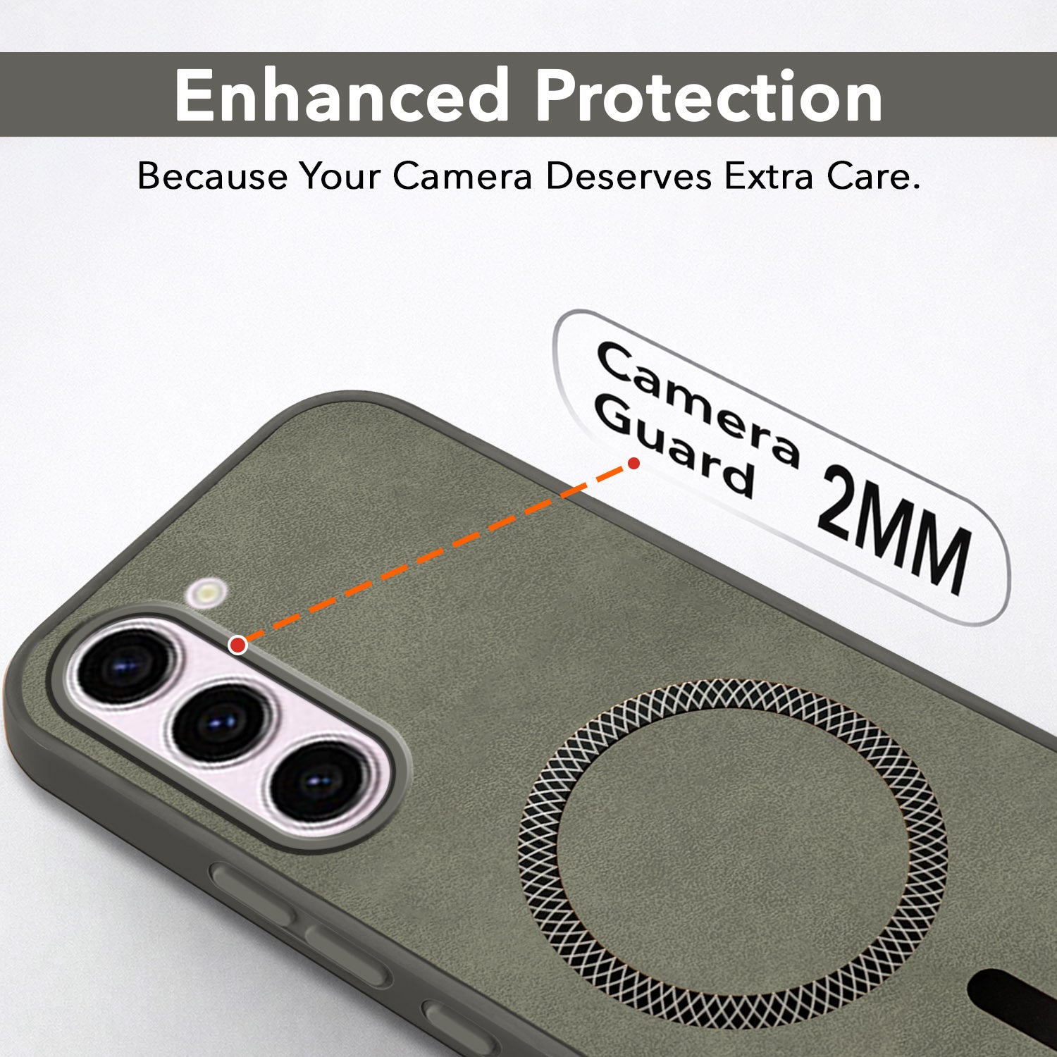 For Samsung Galaxy S23 5G Back Cover Case (Sleek Leather Finish | MagSafe Compatible Wireless Charging | Camera Bump Protection)