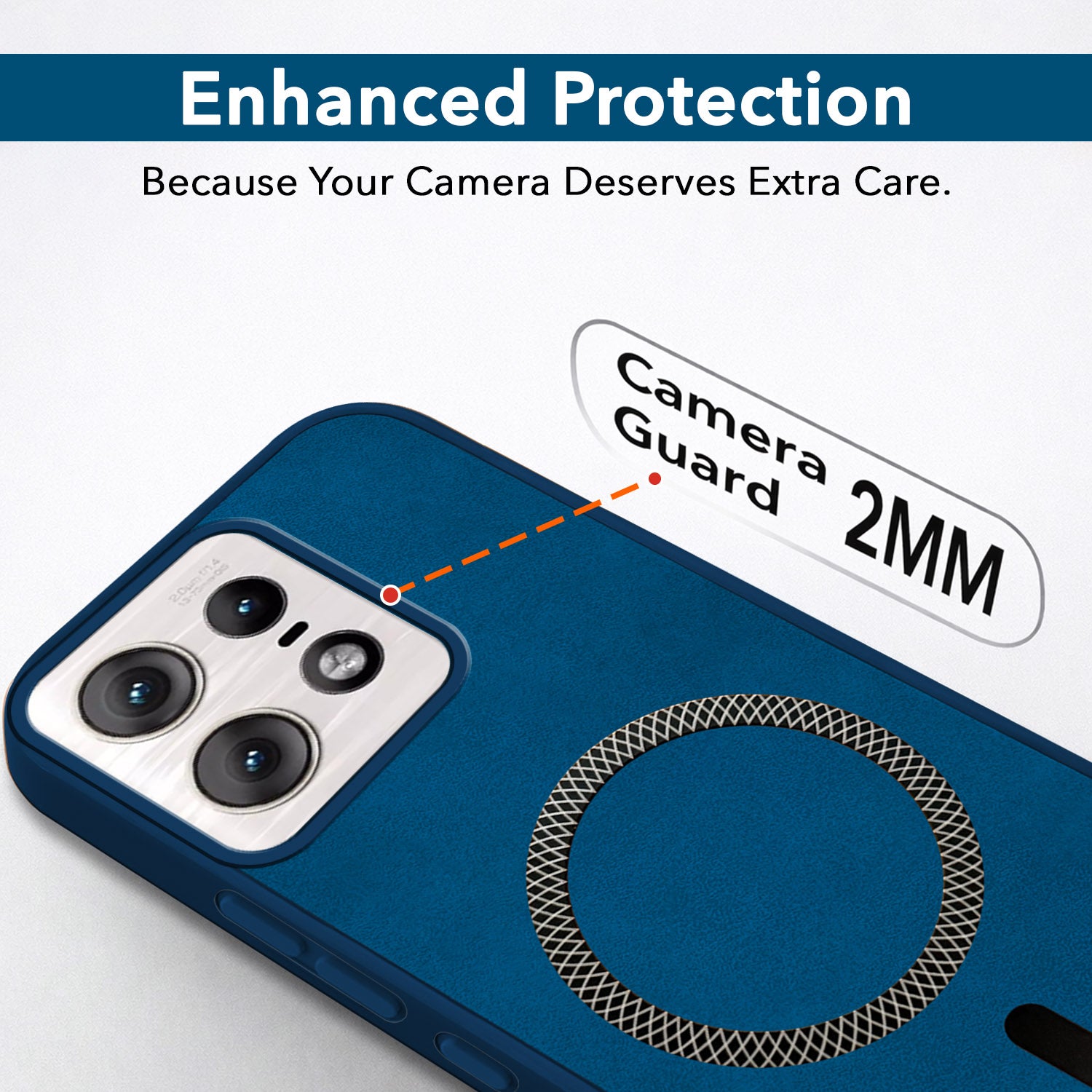 For Motorola Moto Edge 50 Pro Back Cover Case Leather Finish(MagSafe Compatible Wireless Charging | Soft Touch | Camera Bump Protection)