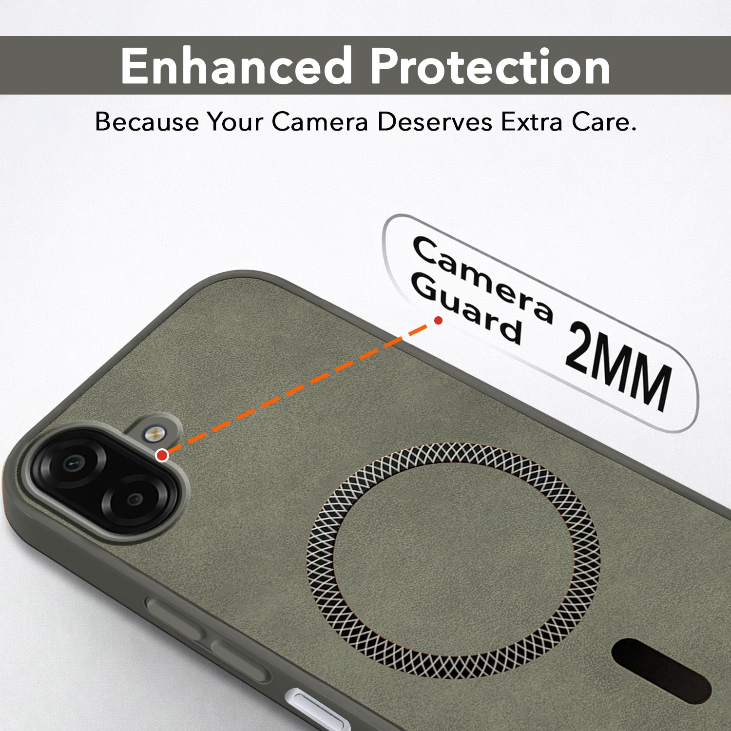 For Samsung Galaxy M07 | Samsung Galaxy F07 Back Cover Case Leather Finish (MagSafe Compatible Wireless Charging | Soft Touch | Camera Bump Protection)
