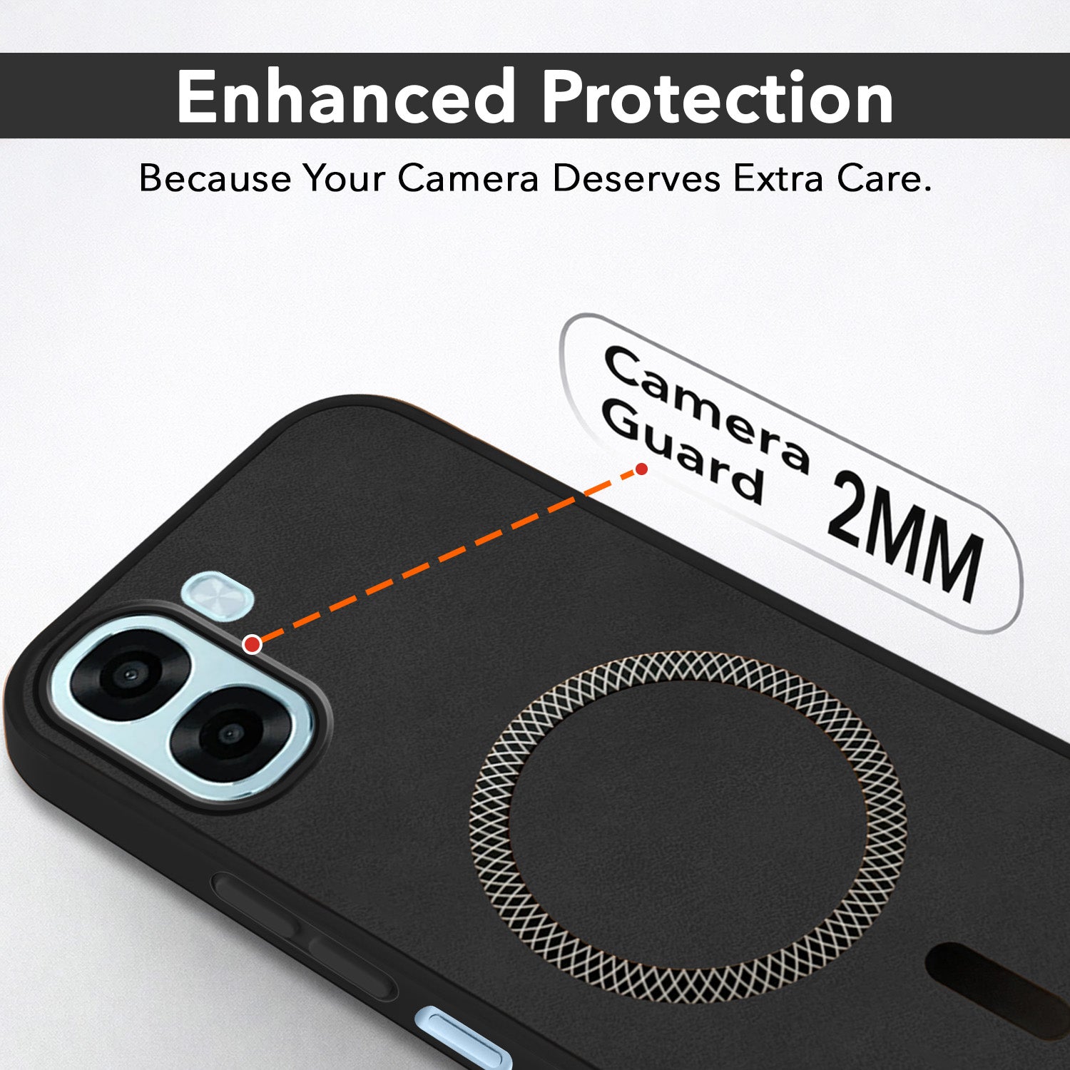 For Oppo A6X | Oppo A6S Back Cover Case Leather Finish (MagSafe Compatible Wireless Charging | Soft Touch | Camera Bump Protection)