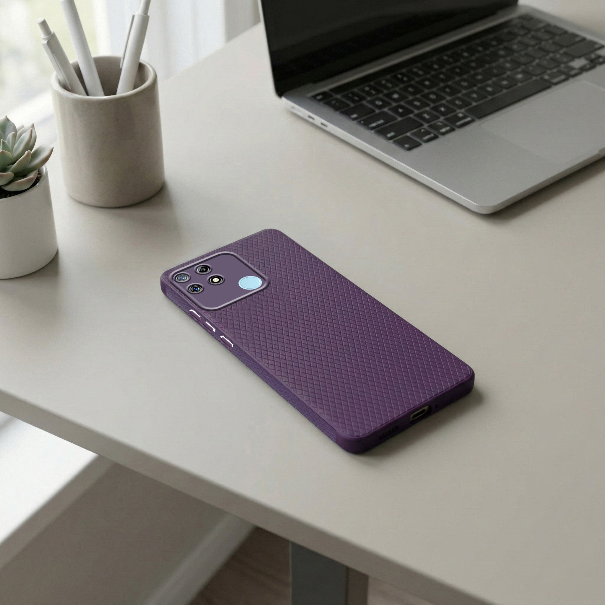 For Realme Narzo 20 Back Cover Case Liquid Silicone (Camera Protection | Side Grip Texture | Soft and Flexible)