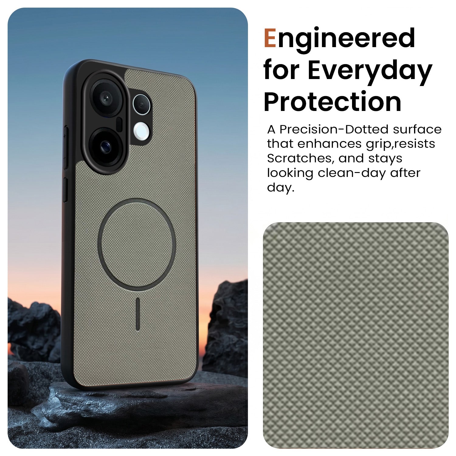 For Vivo X200 FE Back Cover Case PU Leather (Texture Grip Design | Professional Minimalist | Camera Protection | Soft and Flexible)