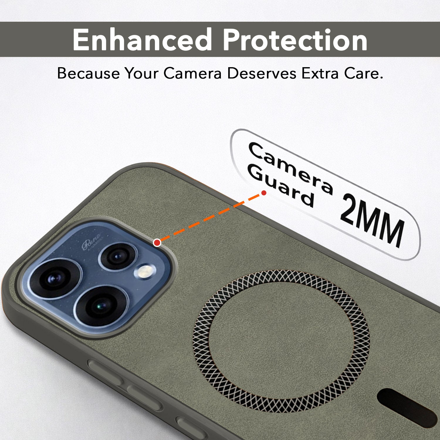 For Oppo Reno15 5G | Oppo Reno 15 5G Back Cover Case Leather Finish (MagSafe Compatible Wireless Charging | Soft Touch | Camera Bump Protection)