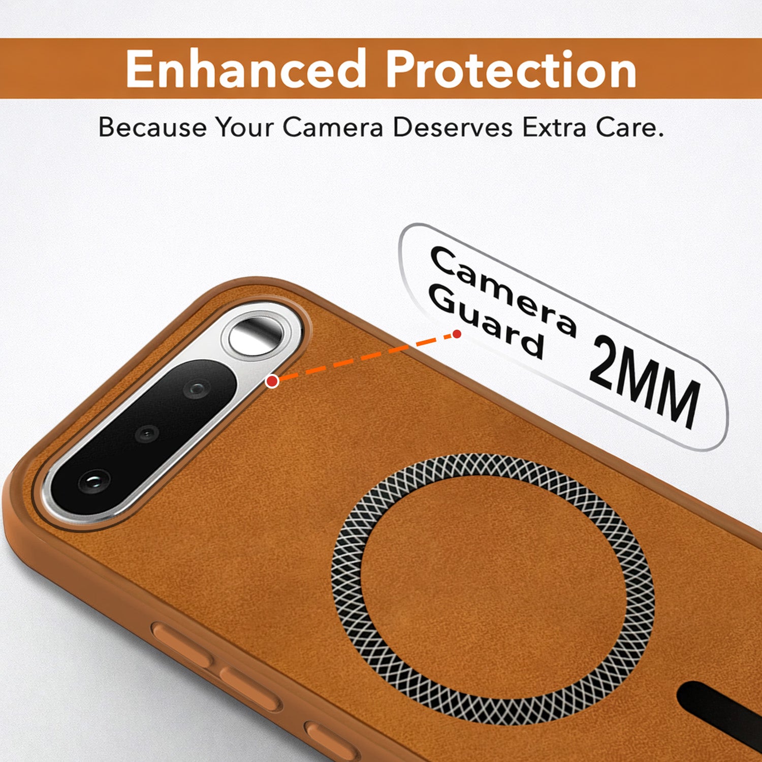 For Realme 16 Back Cover Case Leather Finish (MagSafe Compatible Wireless Charging | Soft Touch | Camera Bump Protection)