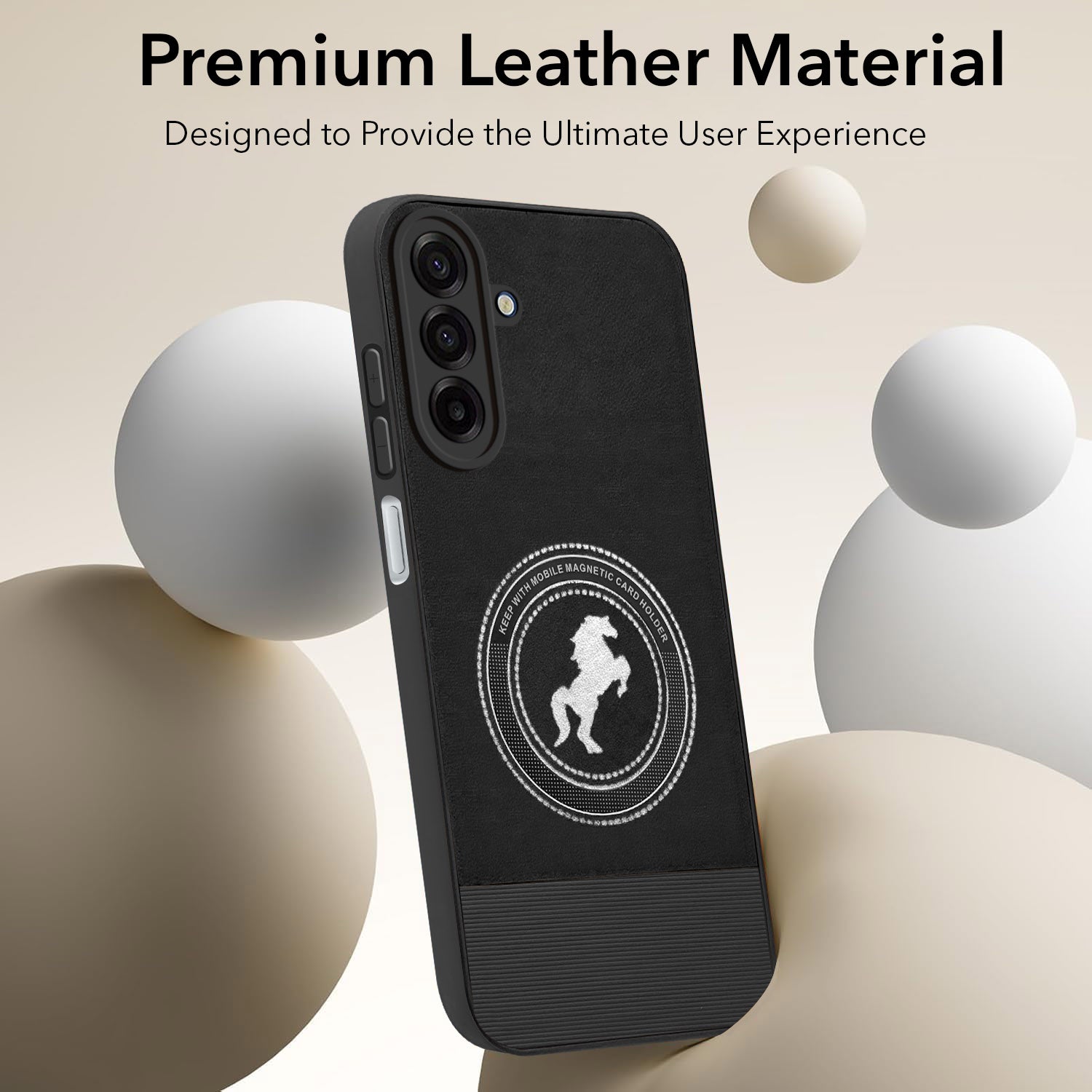 For Samsung Galaxy A17 | Samsung F17 | Samsung M17 5G Back Cover Case PU Leather Finish  (Professional Minimalist Texture | MagSafe Compatile | Camera Protection | Sleek Sober Formal)