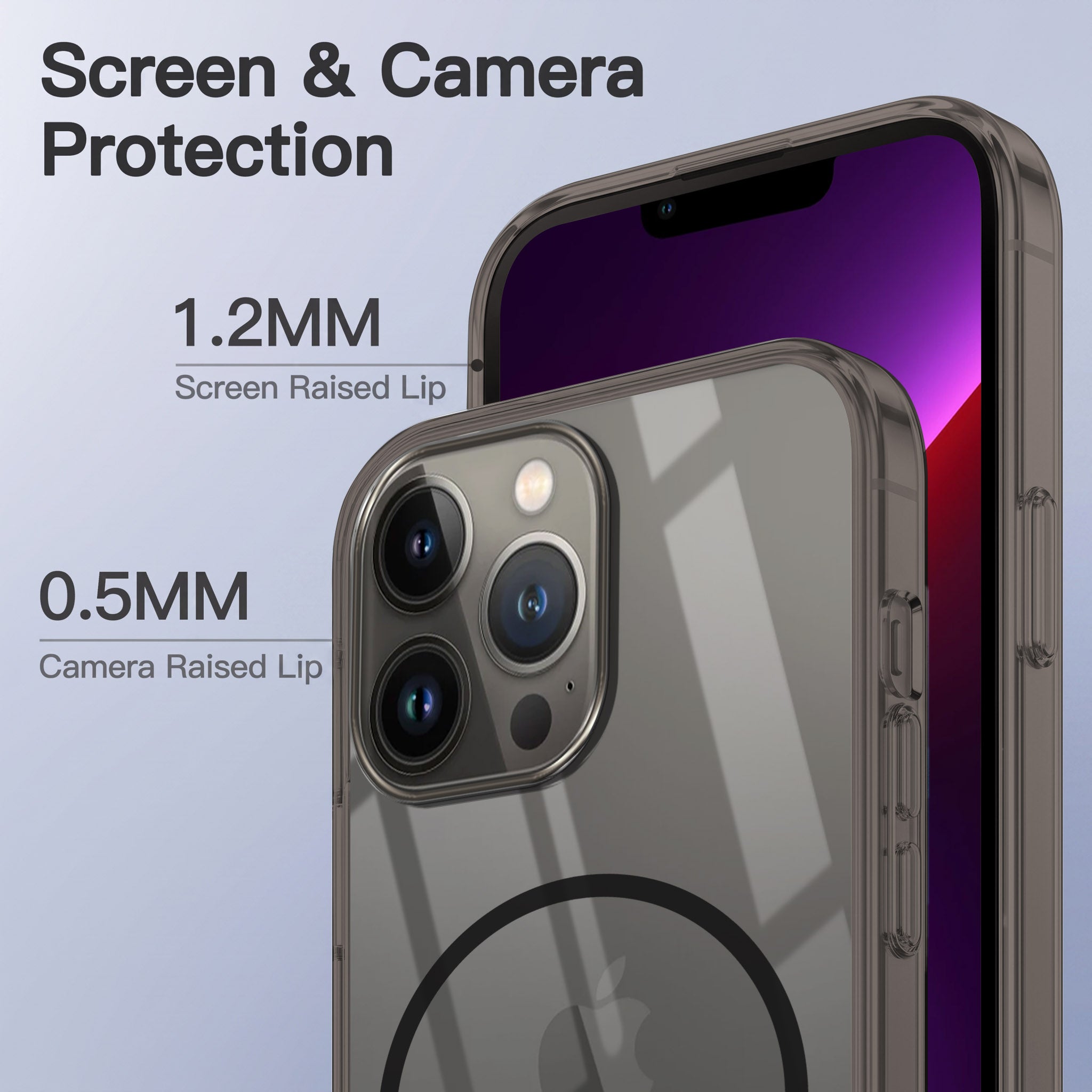 For Apple iPhone 13 Pro Max Back Case Cover Crystal Anti Yellow (Unbreakable PC | MagSafe Wireless Charging Support |Camera Protection Bump)