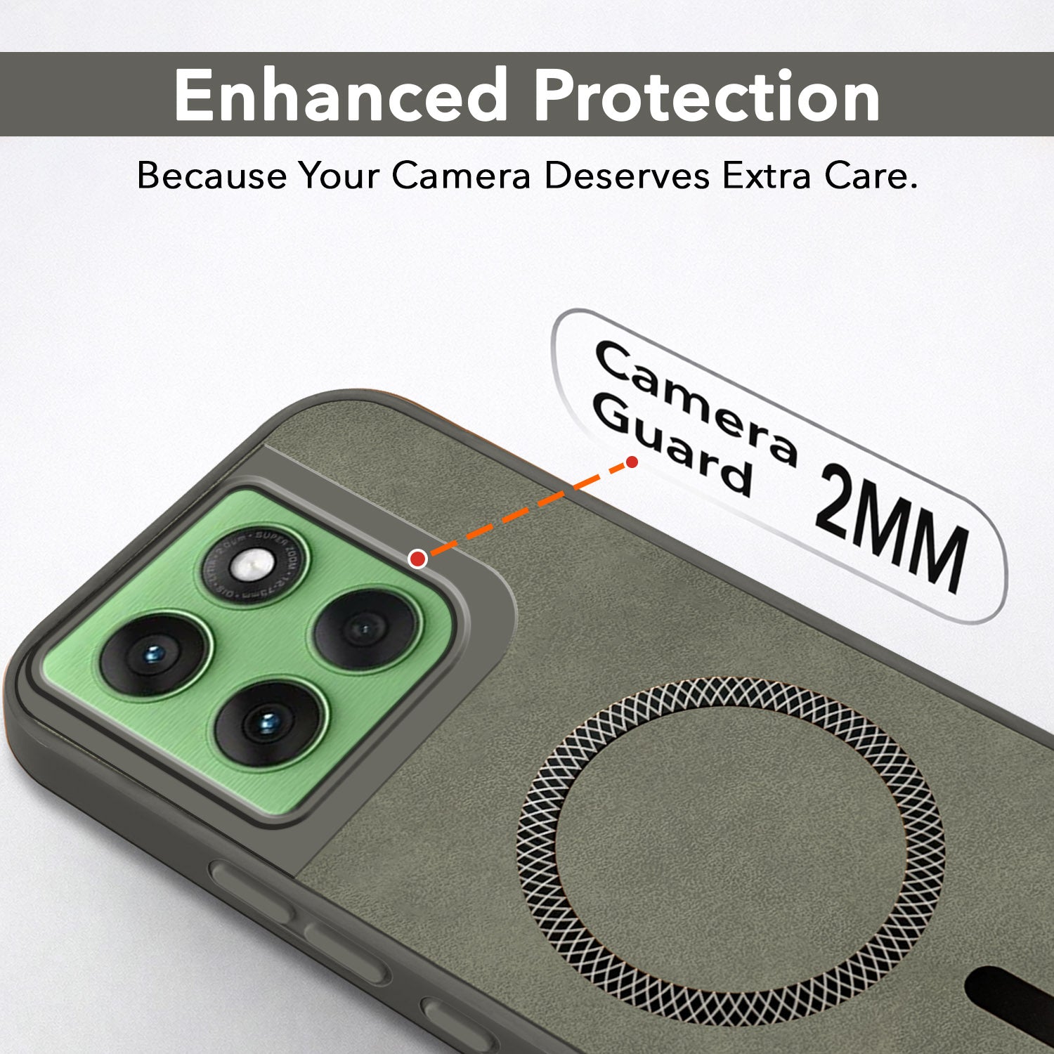 For Motorola Moto Edge 60 Back Cover Case Leather Finish (MagSafe Compatible Wireless Charging | Soft Touch | Camera Bump Protection)