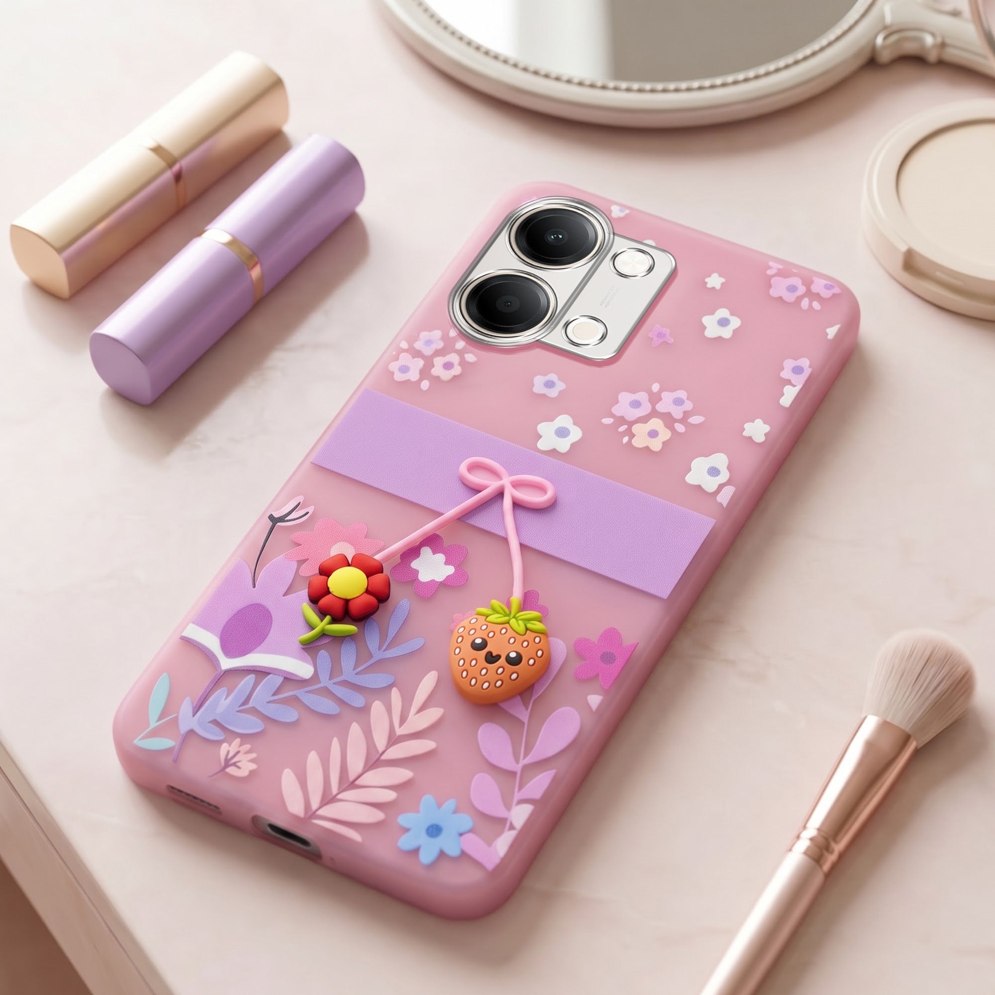 For Vivo Y05 4G Back Cover Case (3D Cute Cartoons | Hard Back Side Soft | Matte Premium Finish | HD Printing)