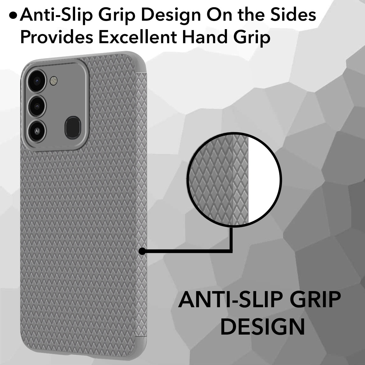 For Tecno Spark 8C Back Cover Case (Liquid Silicone | Side Grip | Camera Protection)