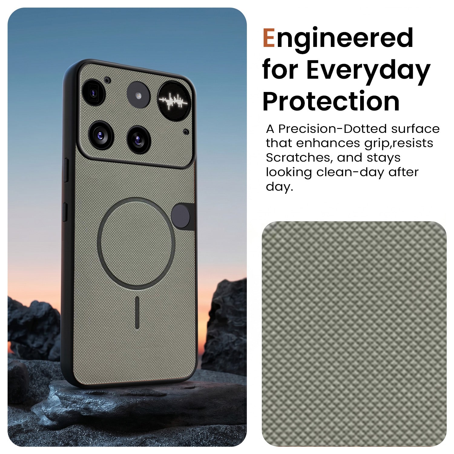 For Nothing Phone 3 Back Cover Case PU Leather (Texture Grip Design | Professional Minimalist | Camera Protection | Soft and Flexible)