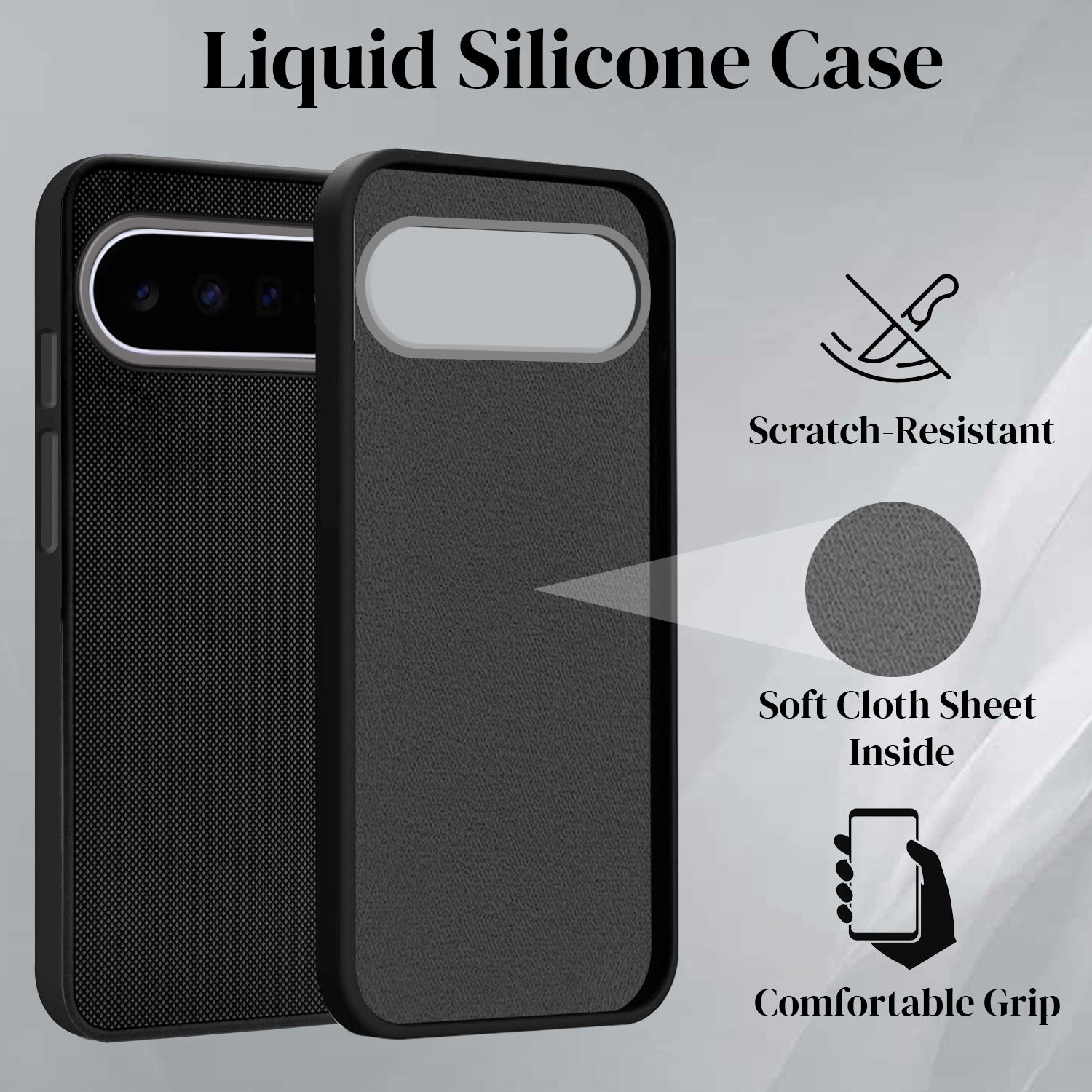 For Google Pixel 11 Back Cover Case Rubberised (Textured Grip Design| Micro-Fiber Cloth Inside | Slim and Light Weight | Soft Touch and Feel)