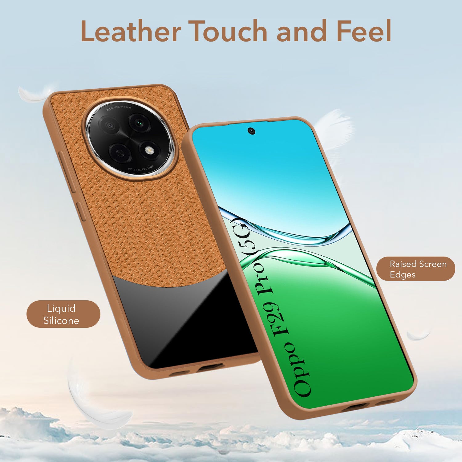 For Oppo F29 Pro Back Cover Case (Elegant PU Leather Finish | Premium Minimalist Professional | Camera Protection Bump)