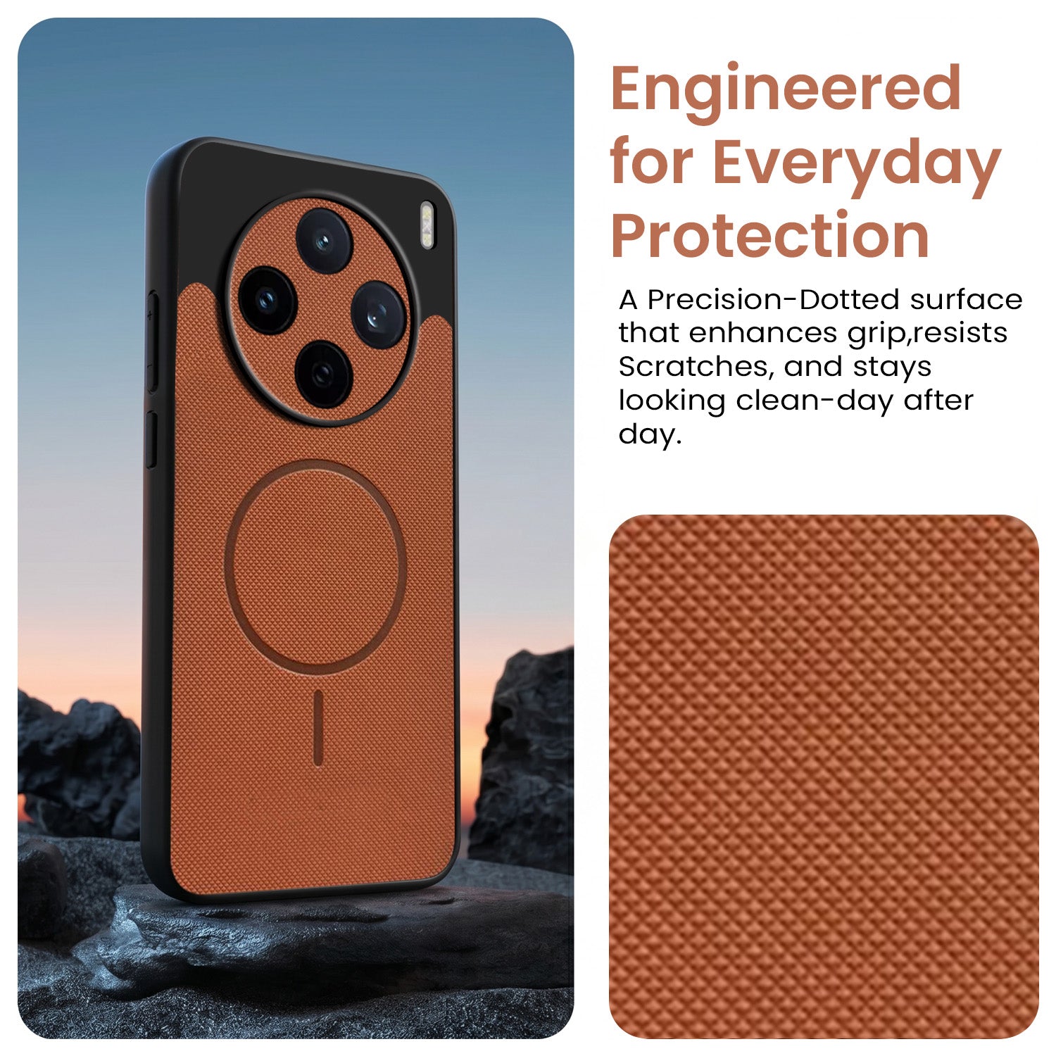 For Vivo X200T Back Cover Case PU Leather (Texture Grip Design | Professional Minimalist | Camera Protection | Soft and Flexible)