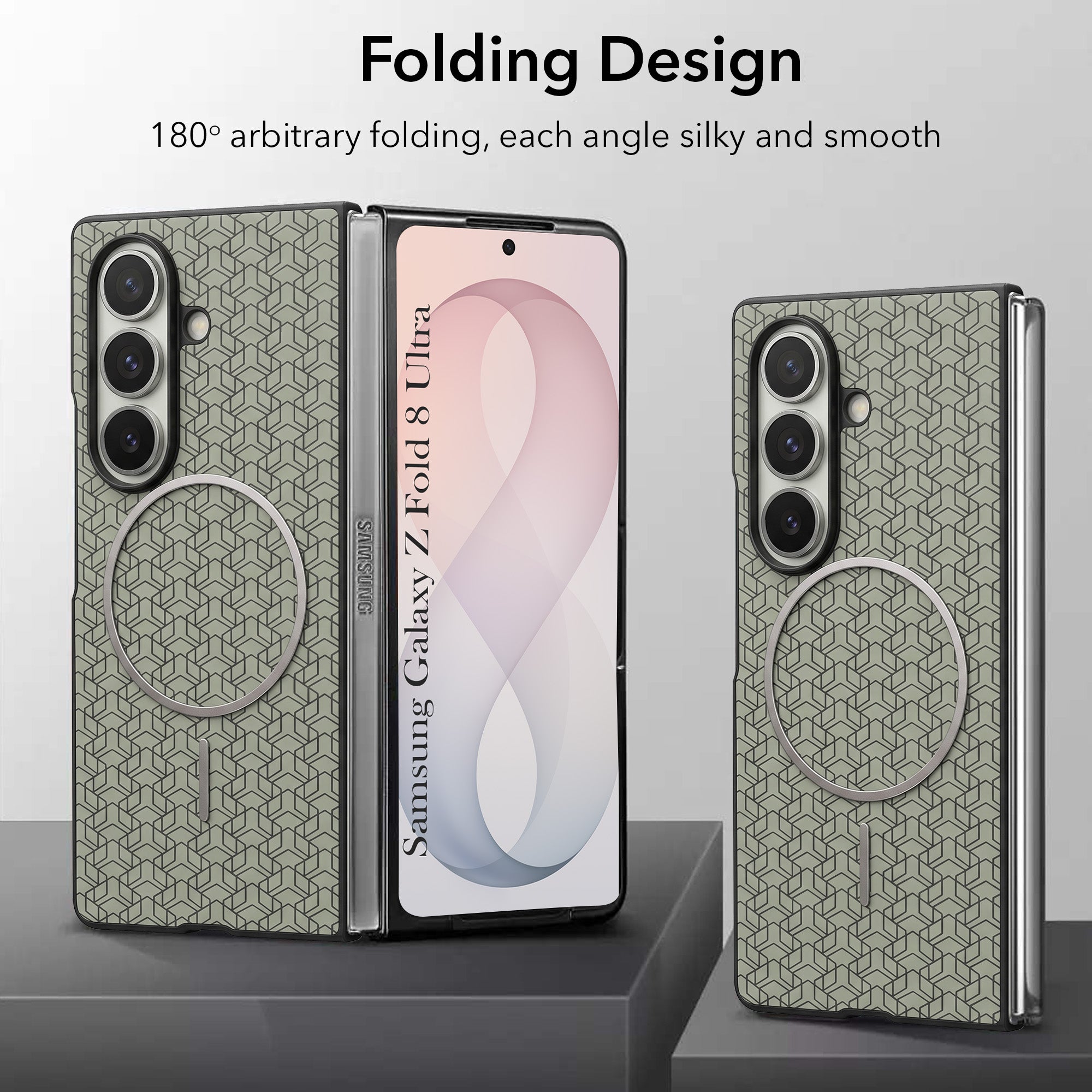 For Samsung Galaxy Z Fold 8 Ultra Back Cover Case Leather Finish (MagSafe Wireless Charging Compatible | Inside Microfiber Cloth)