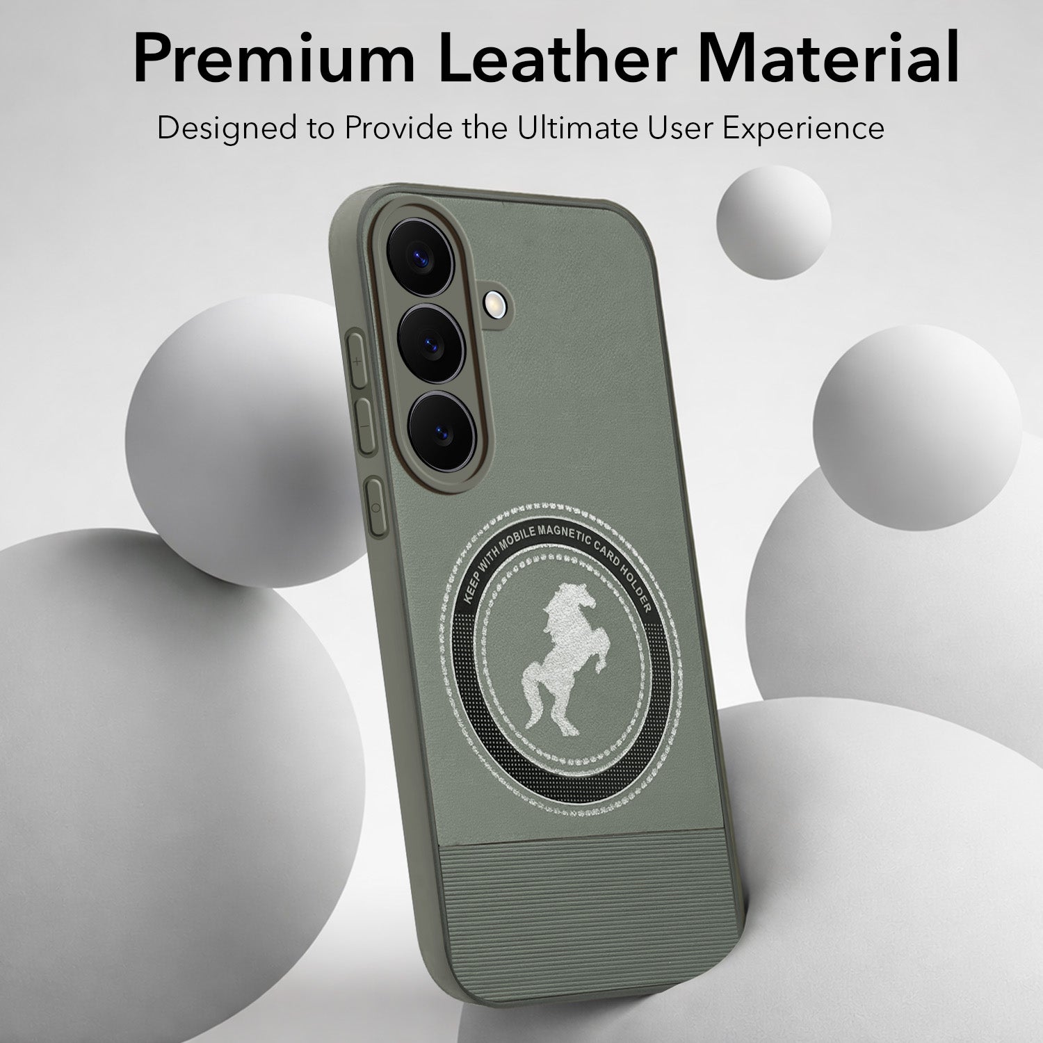 For Samsung Galaxy S26 5G Back Cover Case PU Leather Finish (Professional Minimalist Texture | MagSafe Compatile | Camera Protection | Sleek Sober Formal)