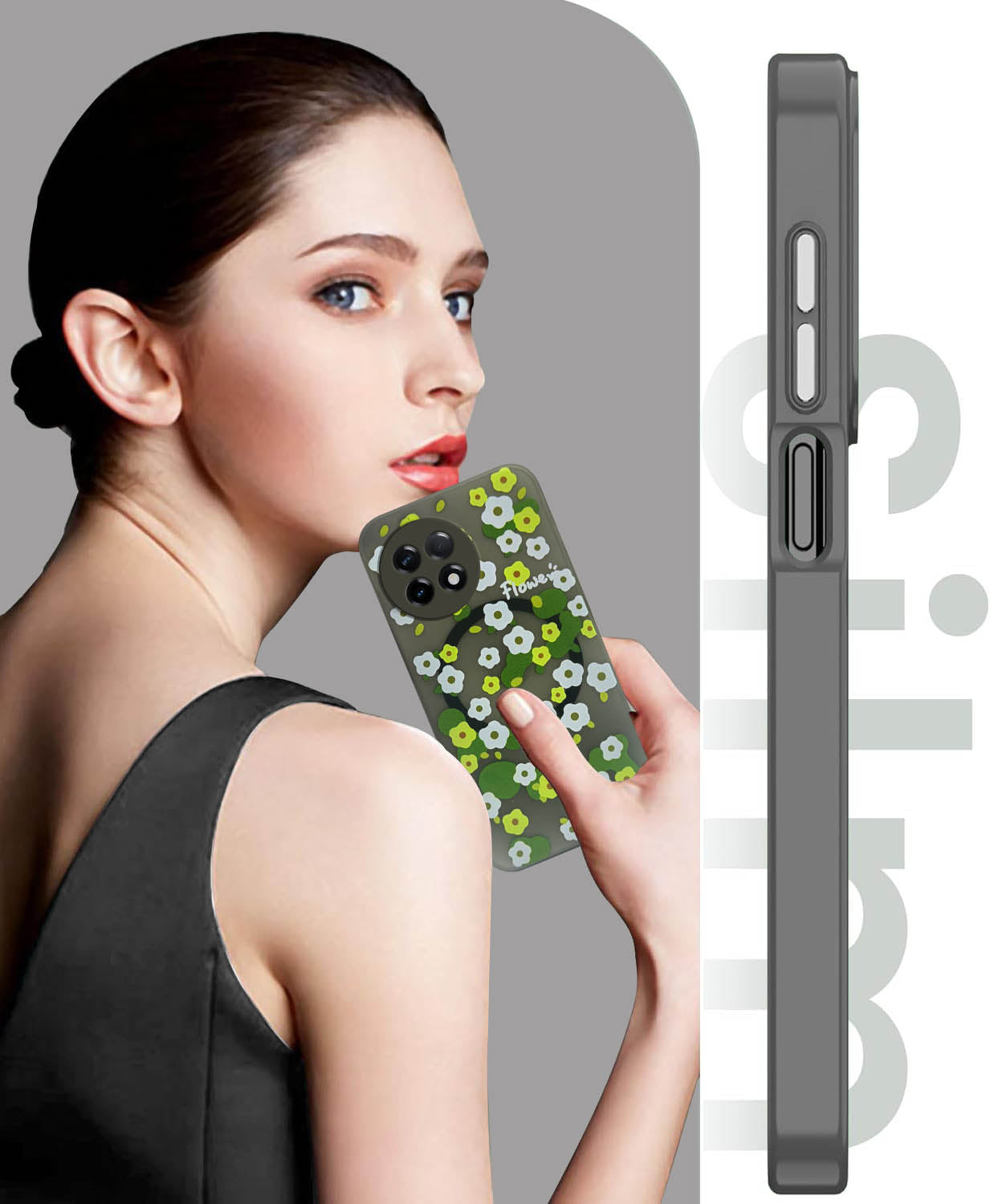 For OnePlus 11R Back Cover Case (Cute Floral Design | Flower Print for Girls | MagSafe Compatible Wireless Charging)
