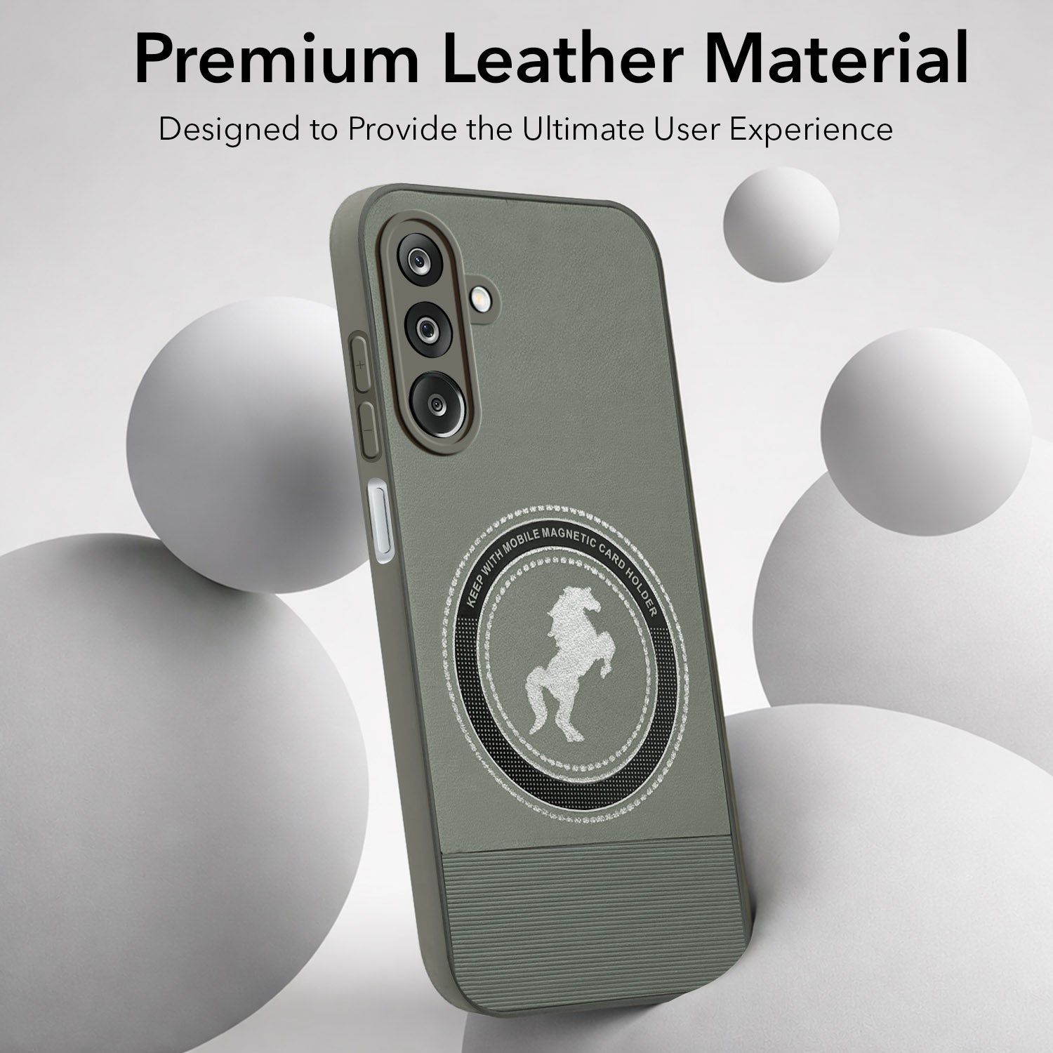 For  Samsung Galaxy M36 | Samsung Galaxy F36 Back Cover Case PU Leather Finish  (Professional Minimalist Texture | MagSafe Compatile | Camera Protection | Sleek Sober Formal)