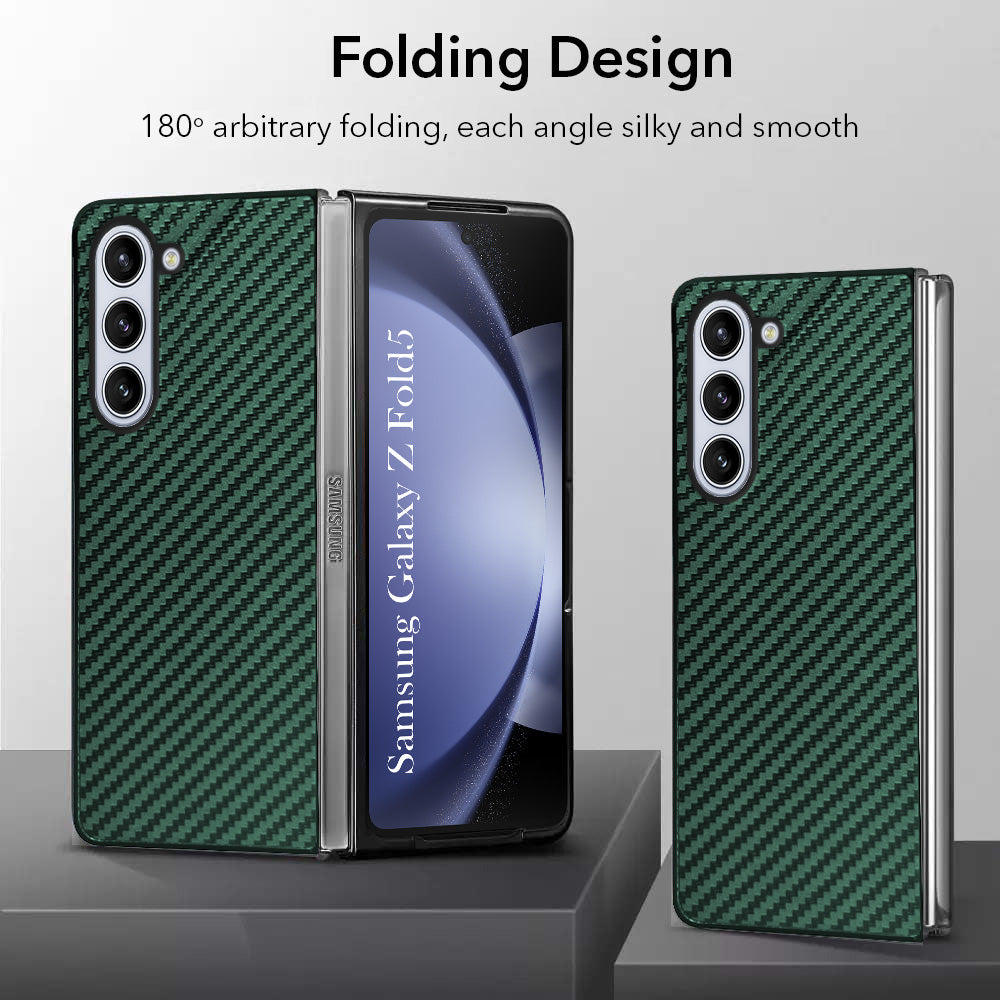 For Samsung Galaxy Z Fold 5 5G Back Flip Case Cover (Craft Printed Design | Hybrid Texture | Inside Microfiber Cloth)
